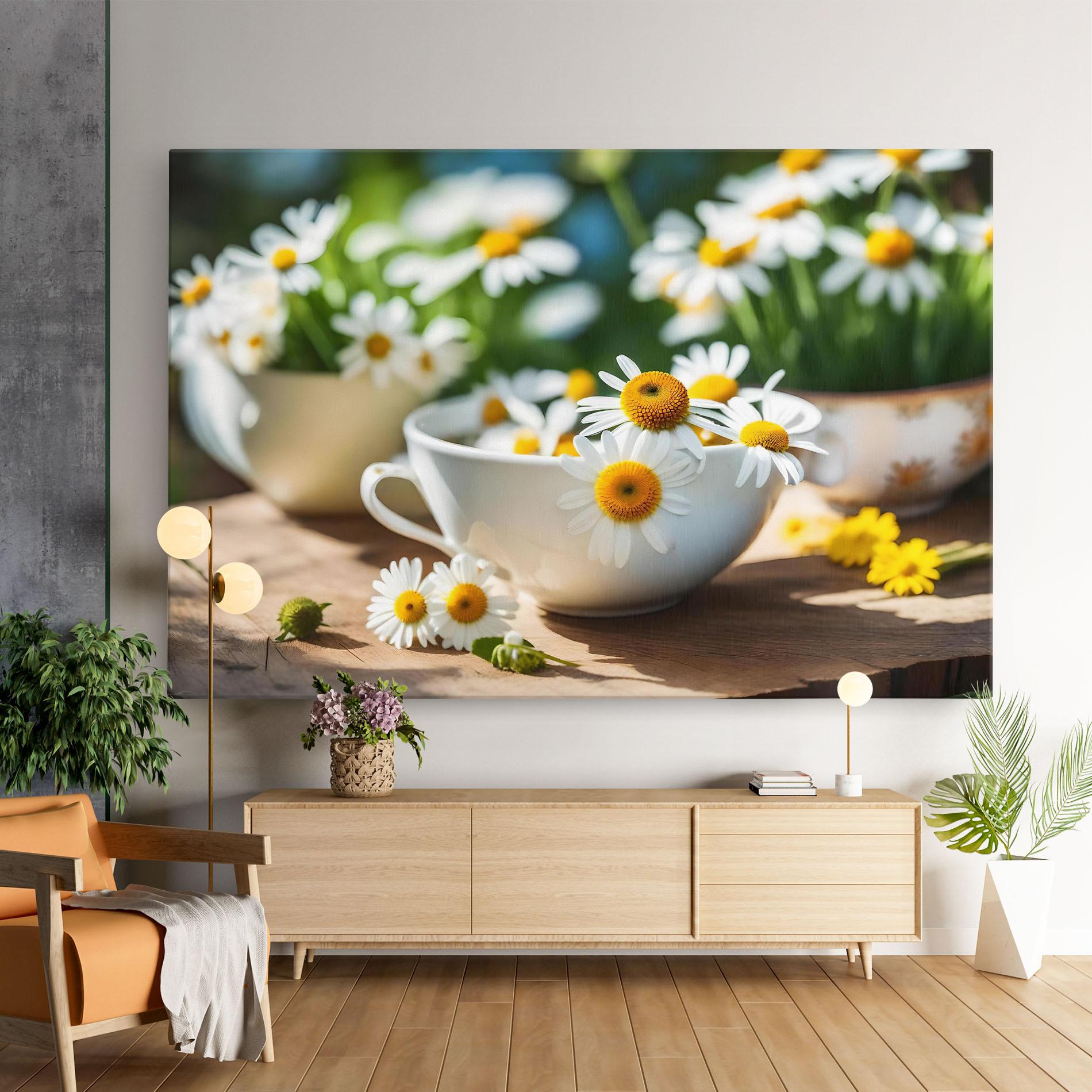 Vászonkép Daisies In A Cup mockup 9