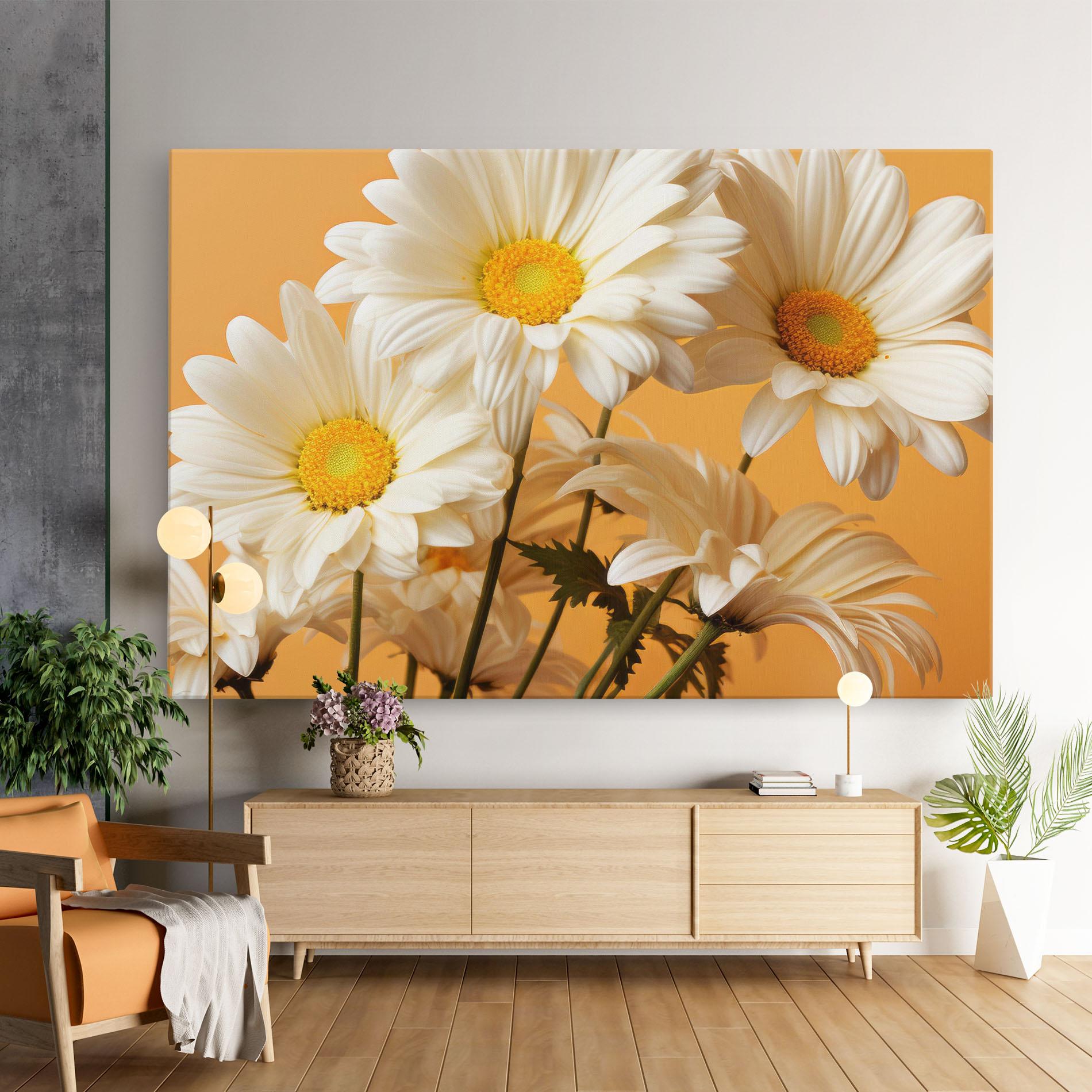 Vászonkép Daisy On Orange mockup 9