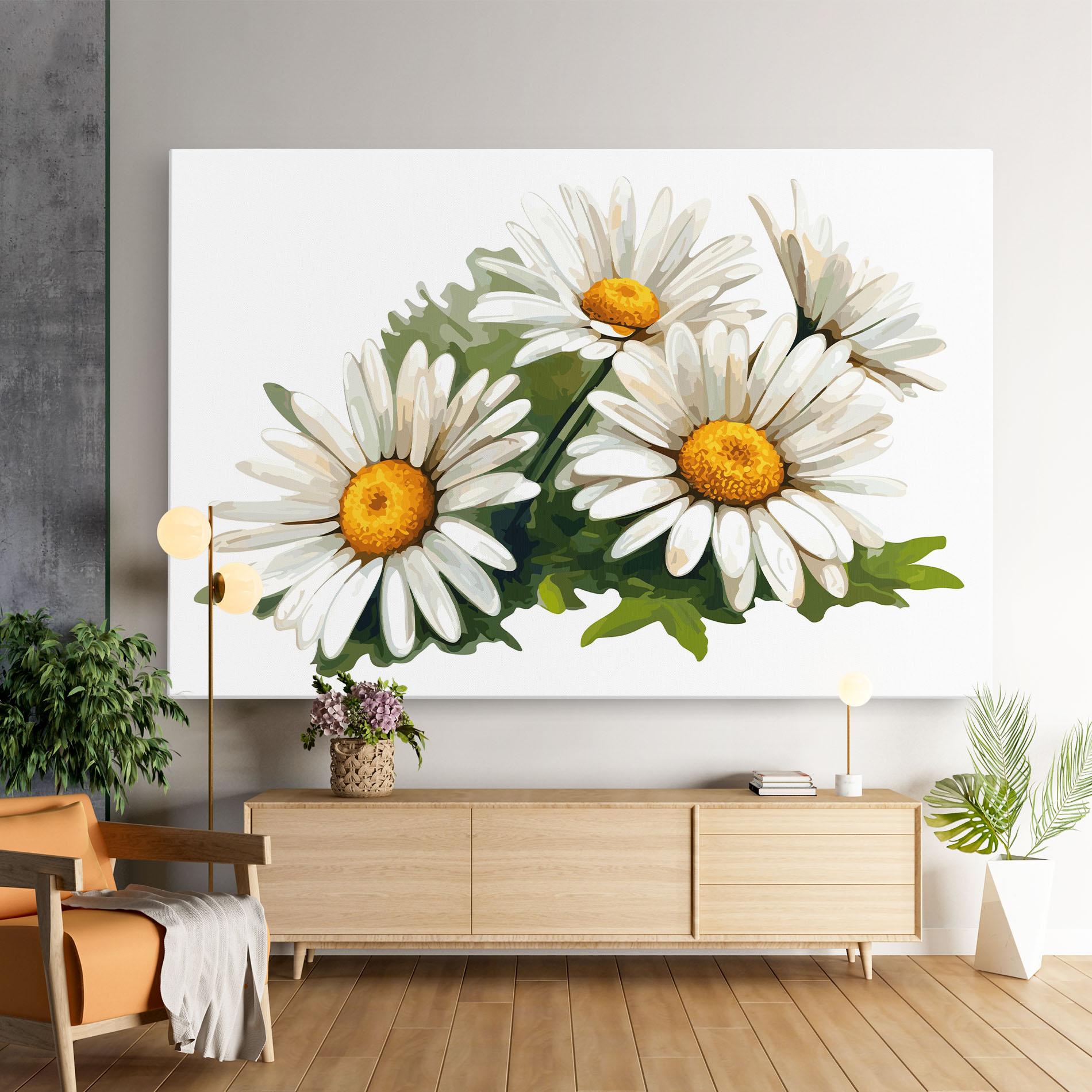 Vászonkép Grey White Daisy mockup 9