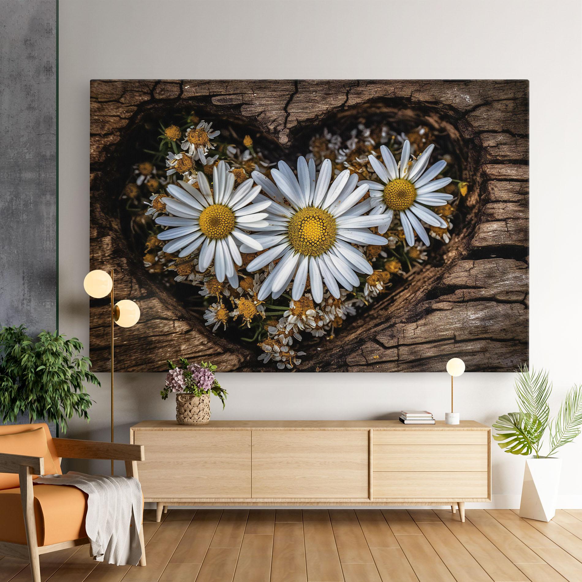 Vászonkép Heart Shaped Daisy mockup 9