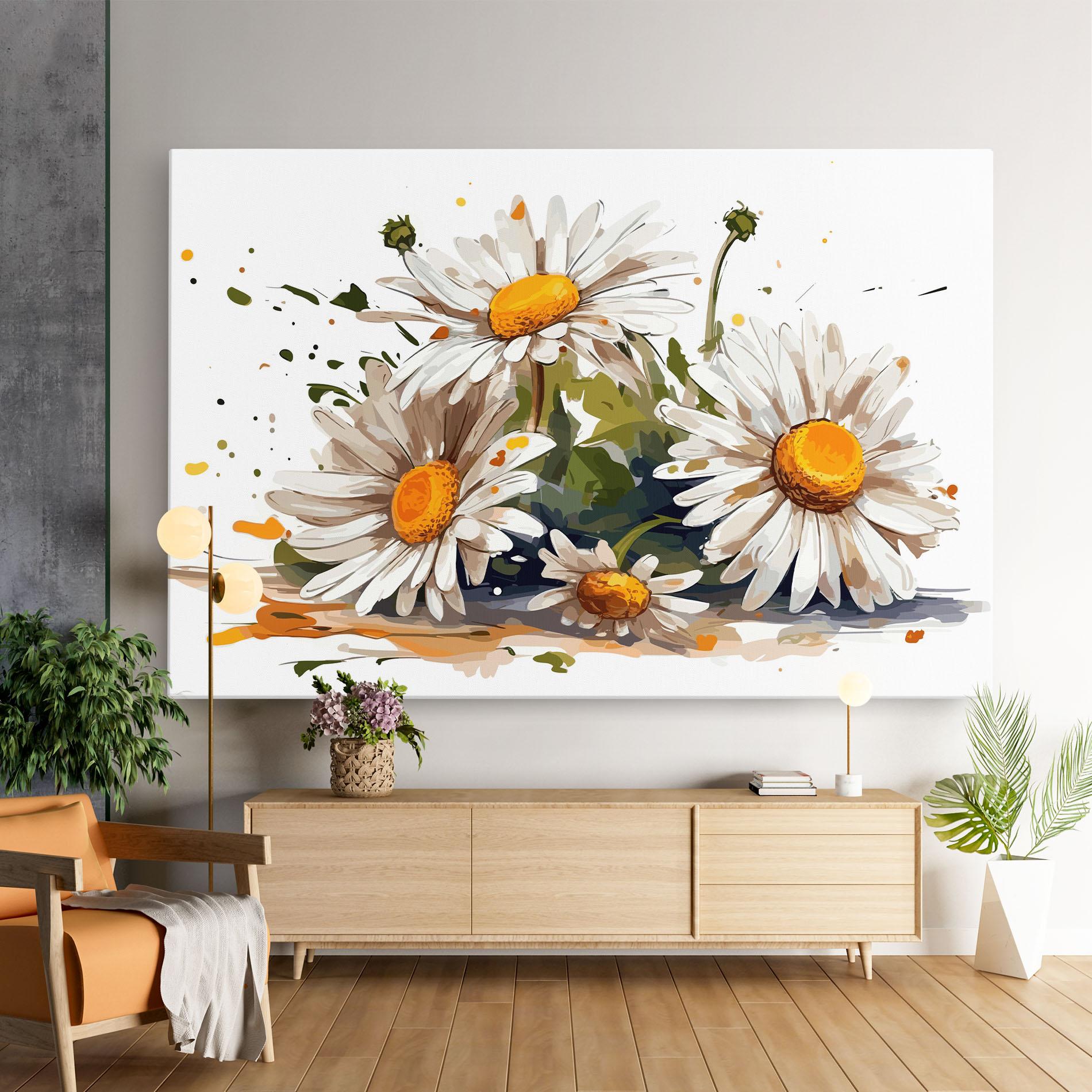 Vászonkép White Beautiful Daisy mockup 9