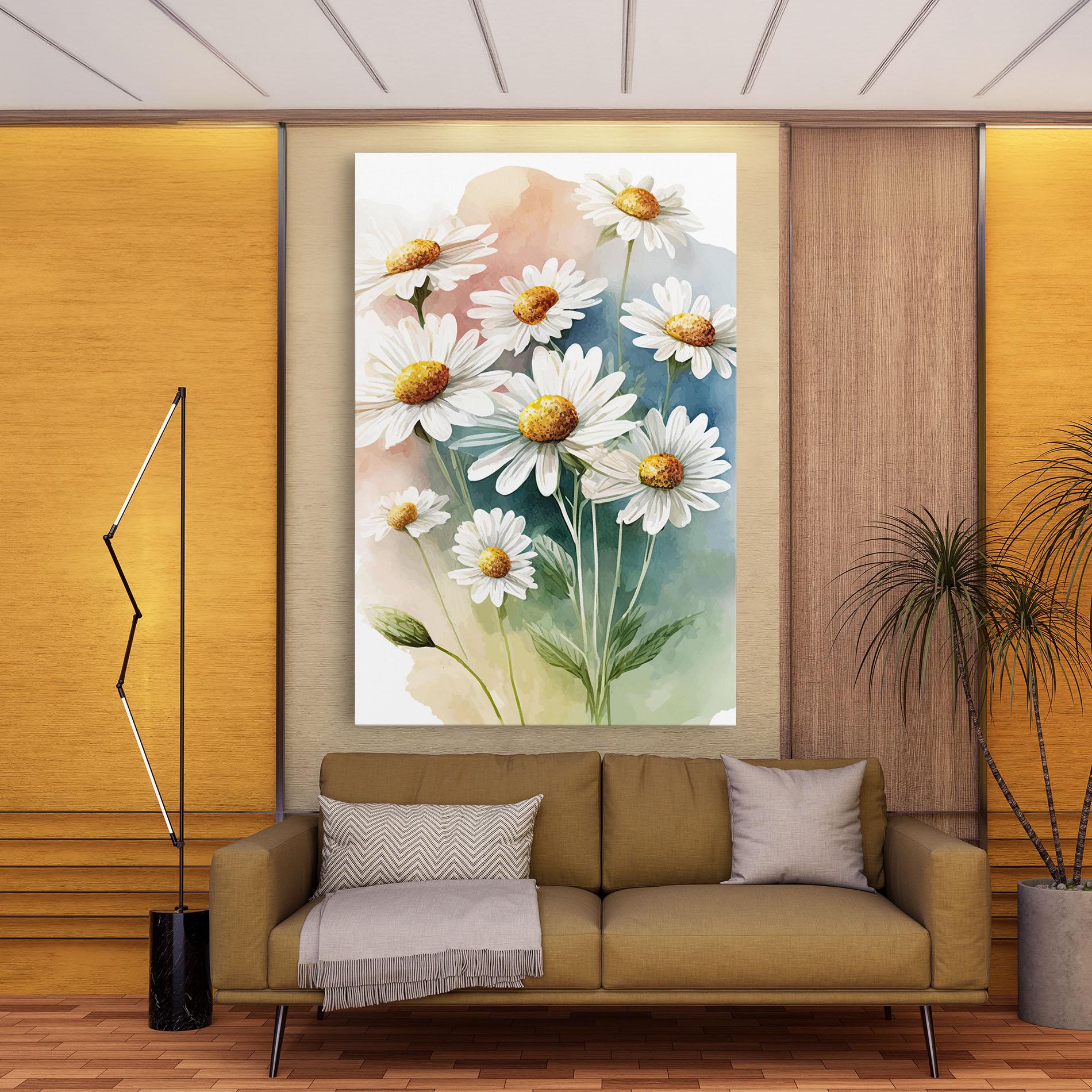 Vászonkép White Daisy Art mockup 9