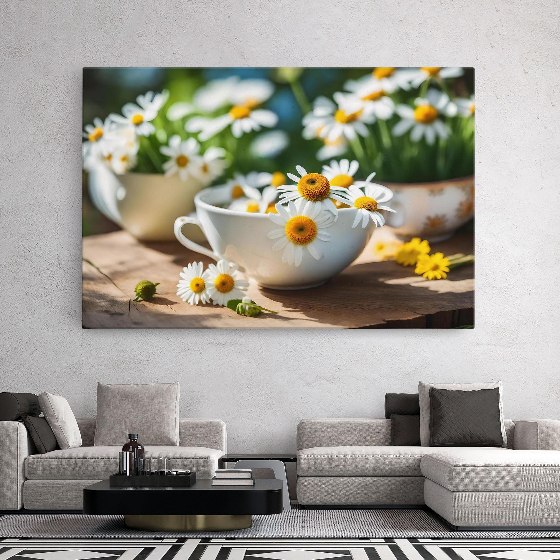 Vászonkép Daisies In A Cup mockup 2