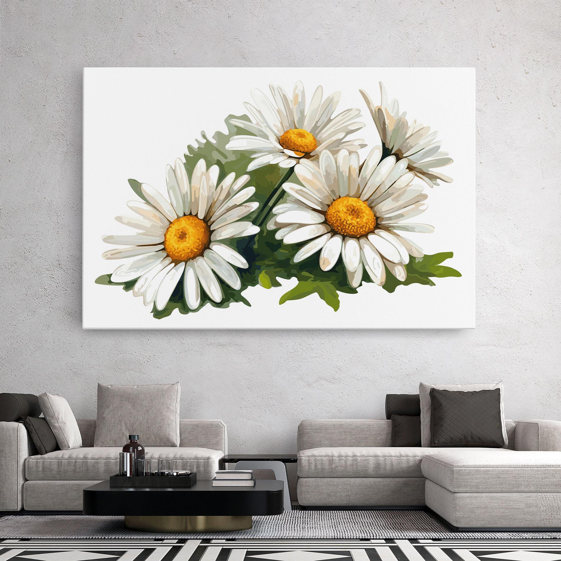 Vászonkép Grey White Daisy mockup 2