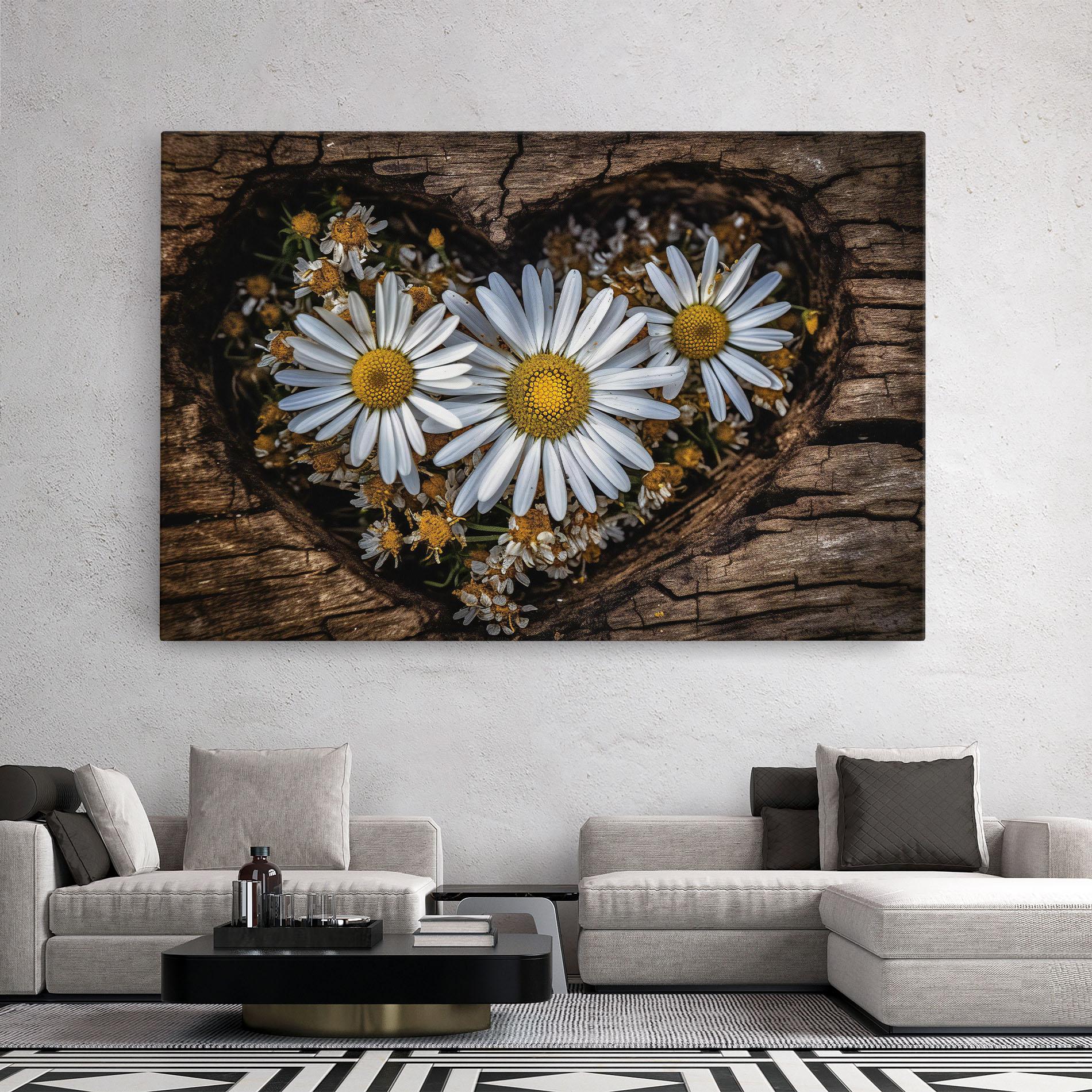 Vászonkép Heart Shaped Daisy mockup 2