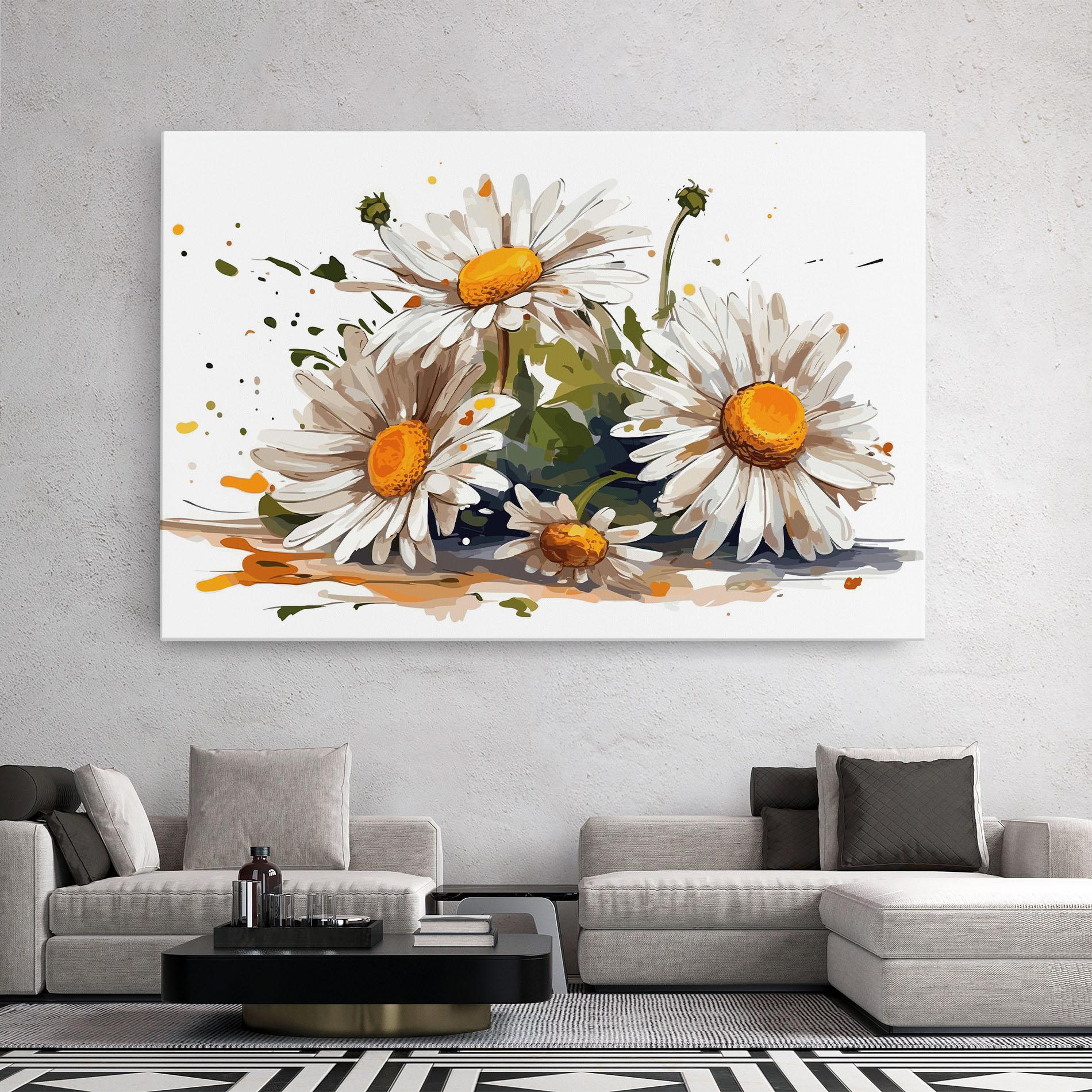 Vászonkép White Beautiful Daisy mockup 2