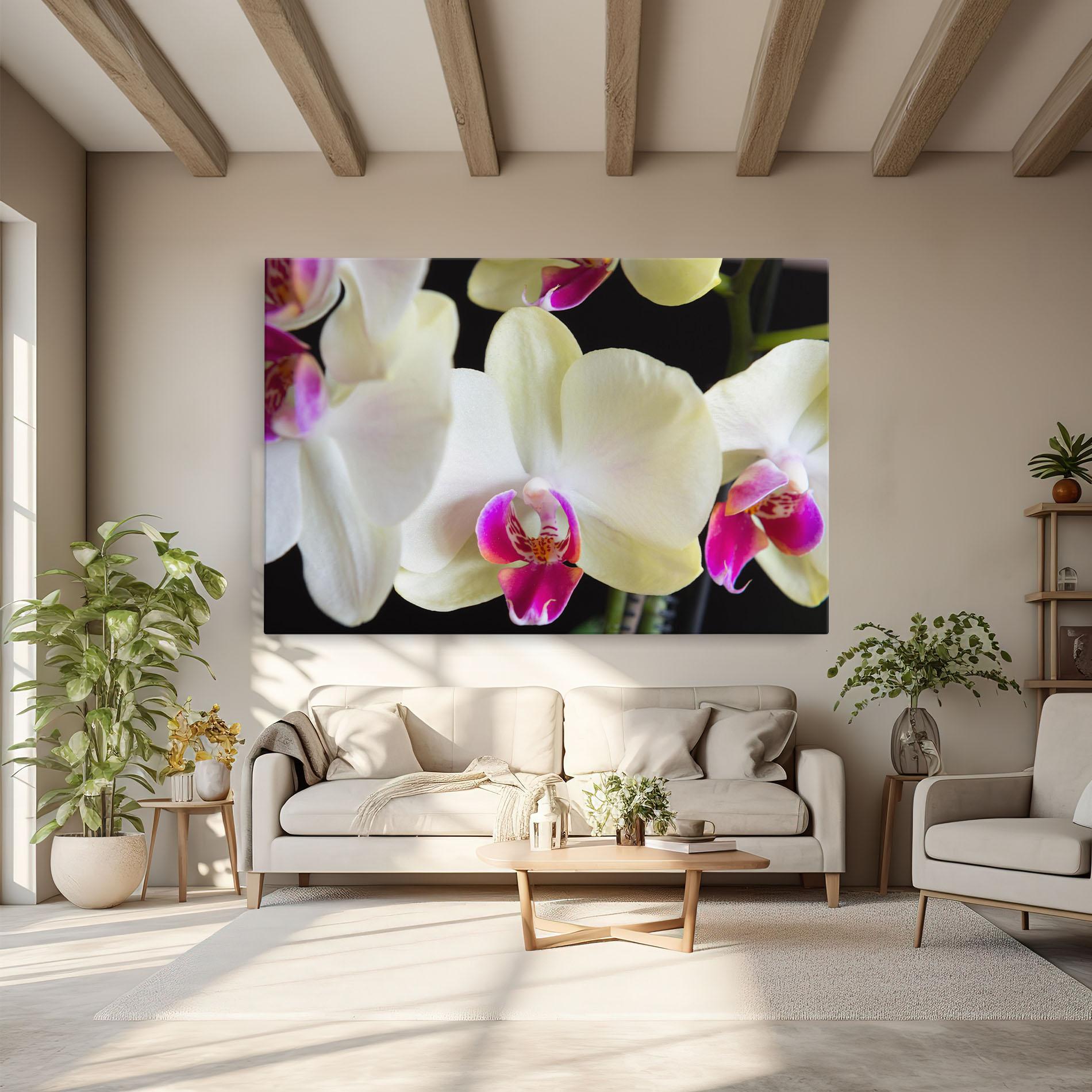 Vászonkép Cream Purple Orchids mockup 6