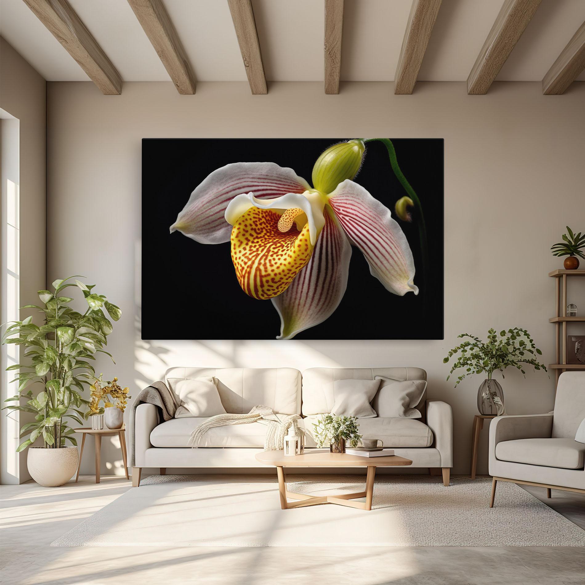 Vászonkép Orchid On Black mockup 6
