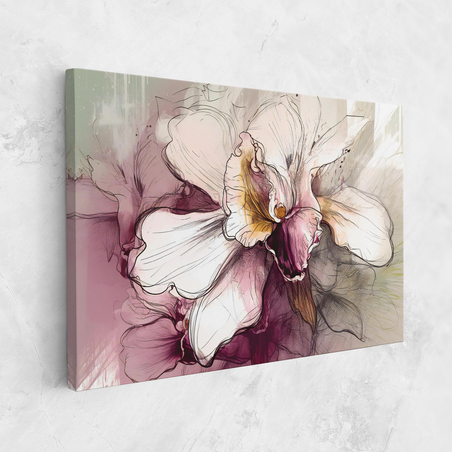 Vászonkép Painted Purple Orchid mockup 1