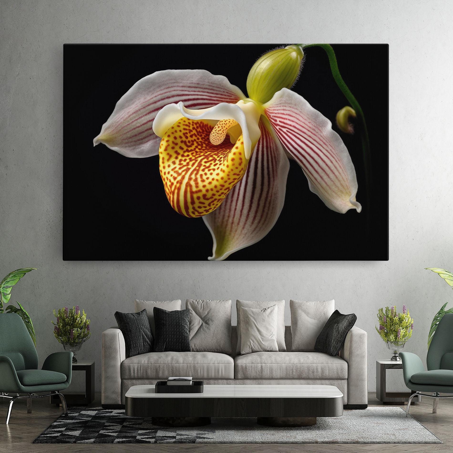 Vászonkép Orchid On Black mockup 7