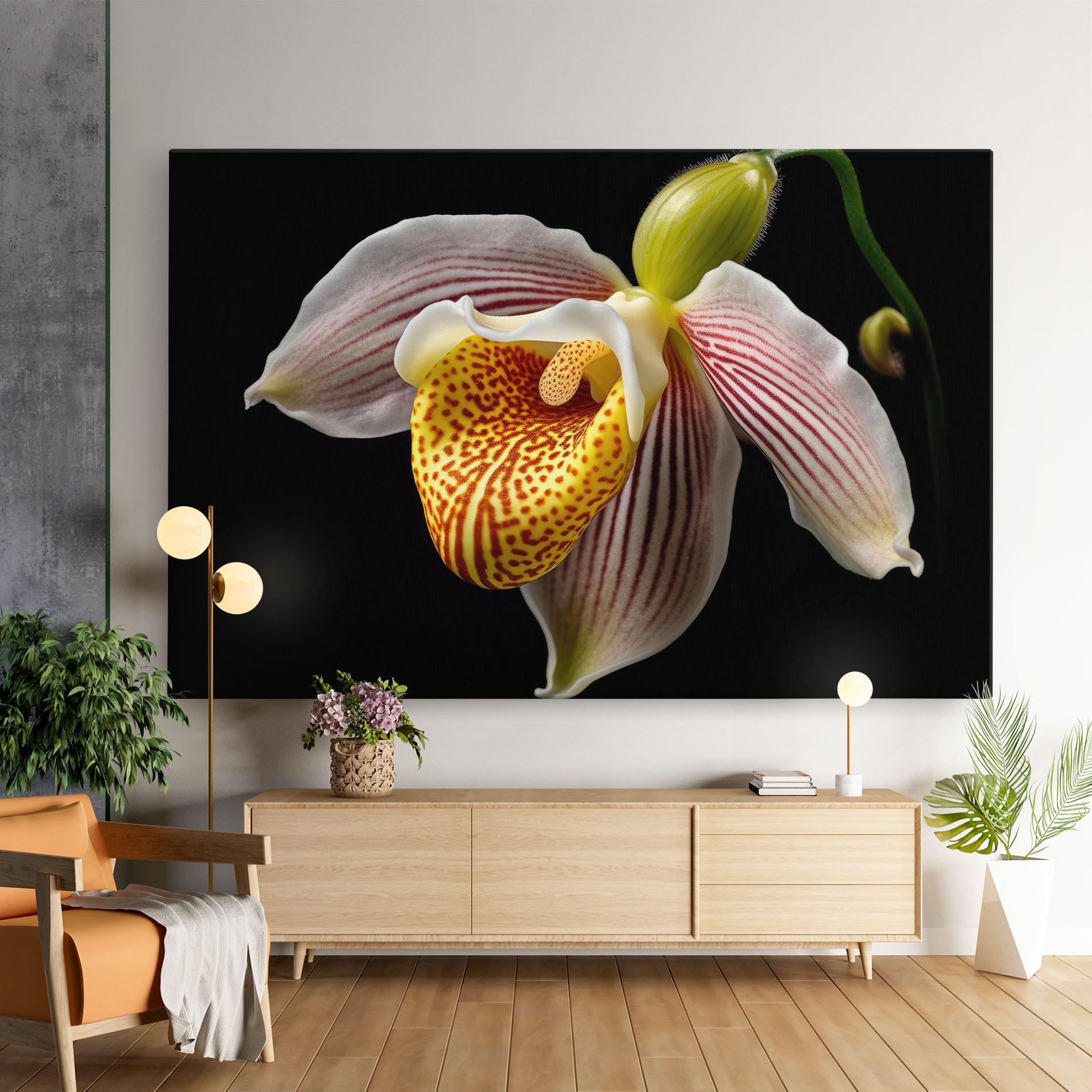 Vászonkép Orchid On Black mockup 9