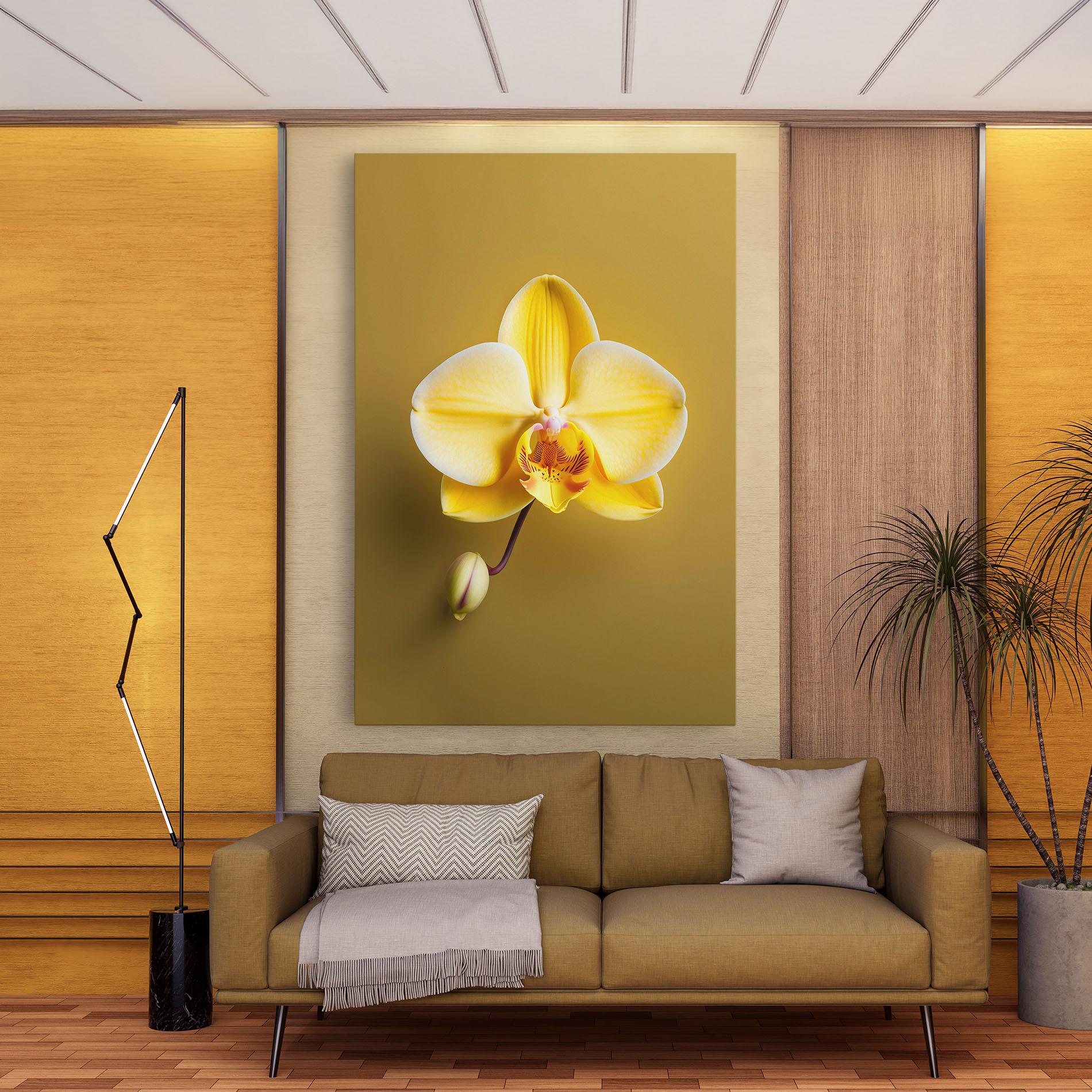 Vászonkép Pastel Yellow Orchid mockup 9