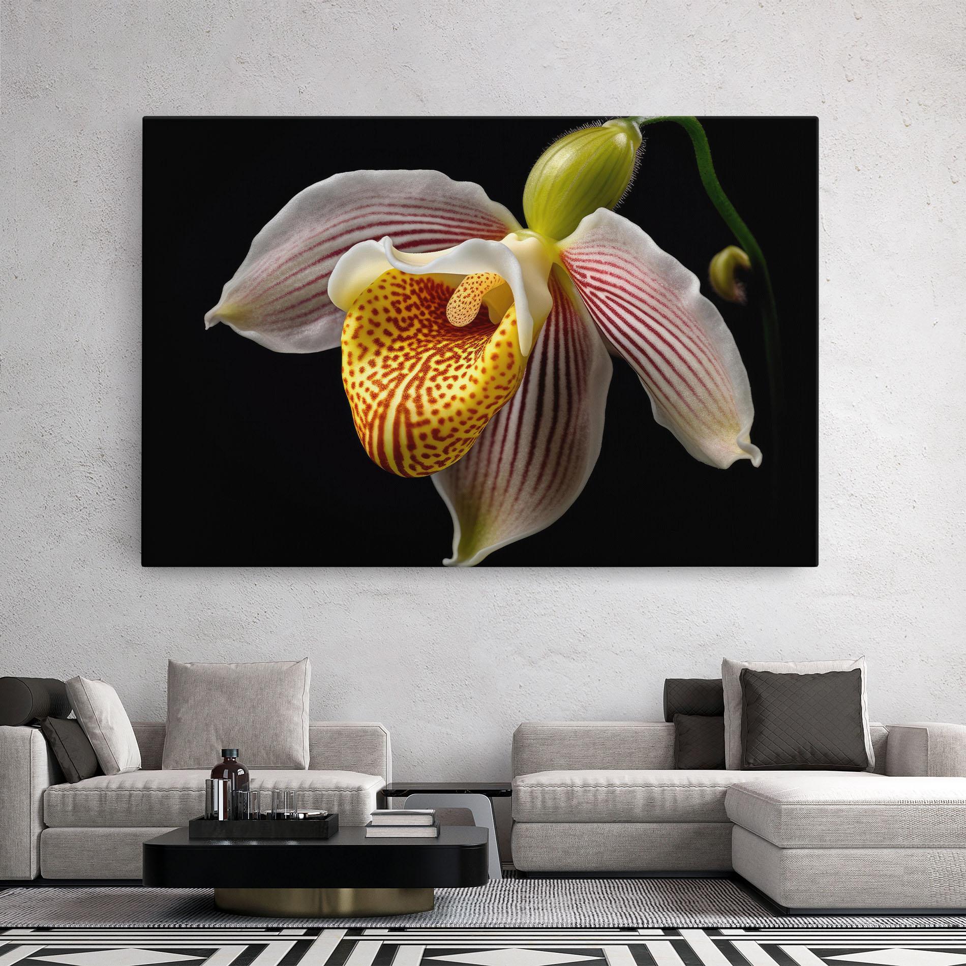 Vászonkép Orchid On Black mockup 2