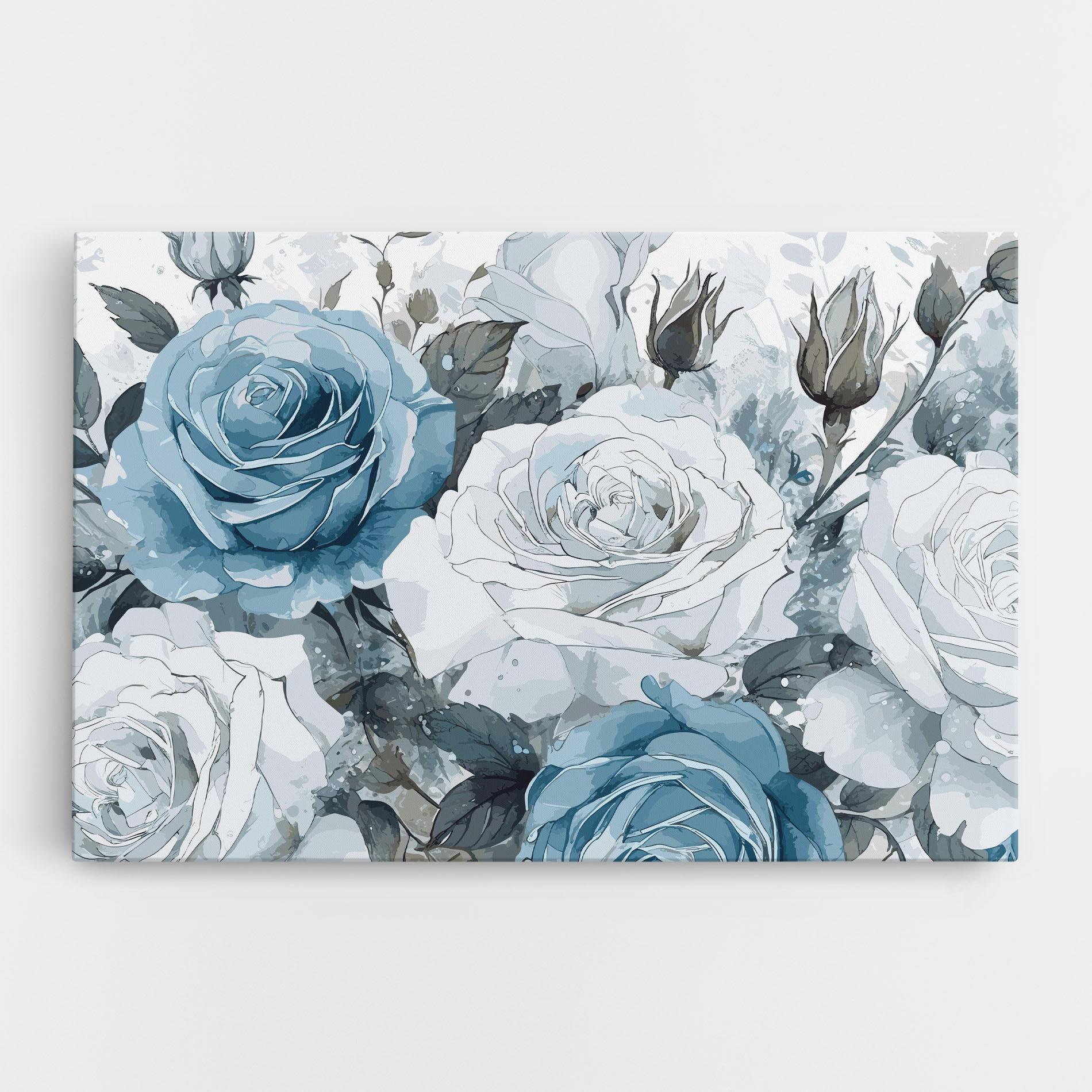Vászonkép Blue White Rose mockup 0