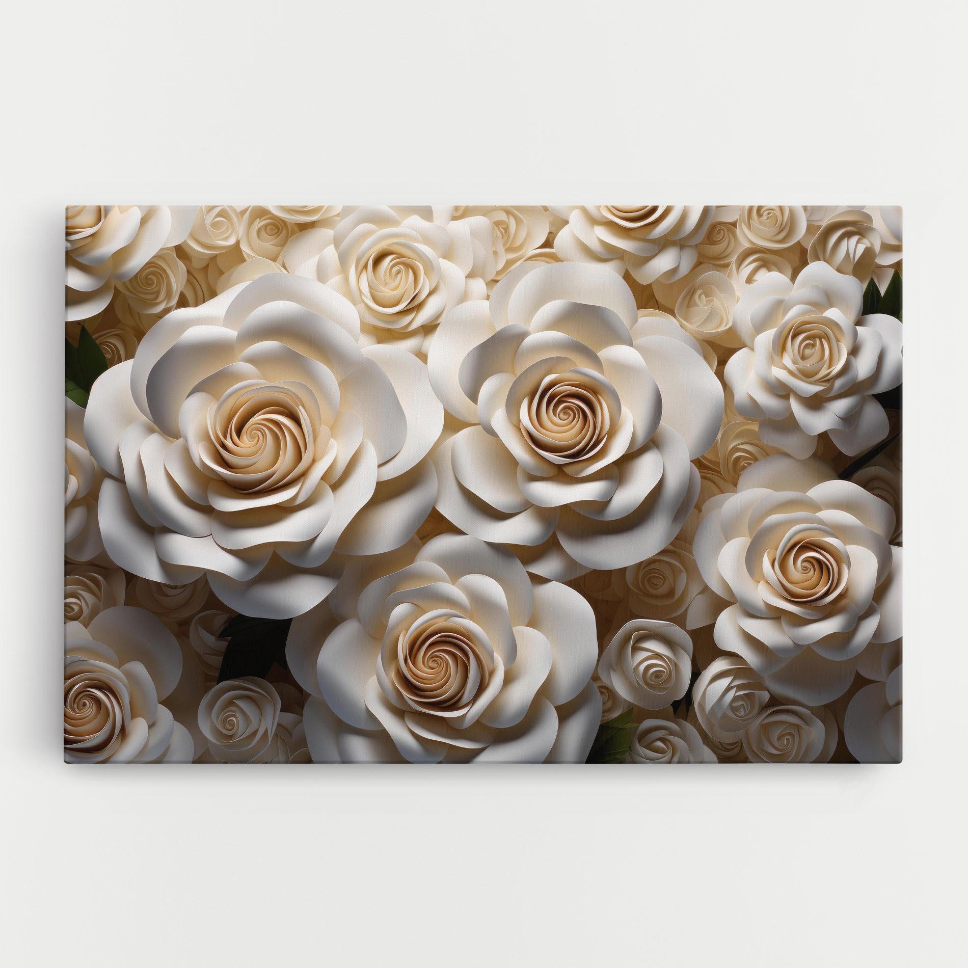 Vászonkép Cream Roses Wall mockup 0