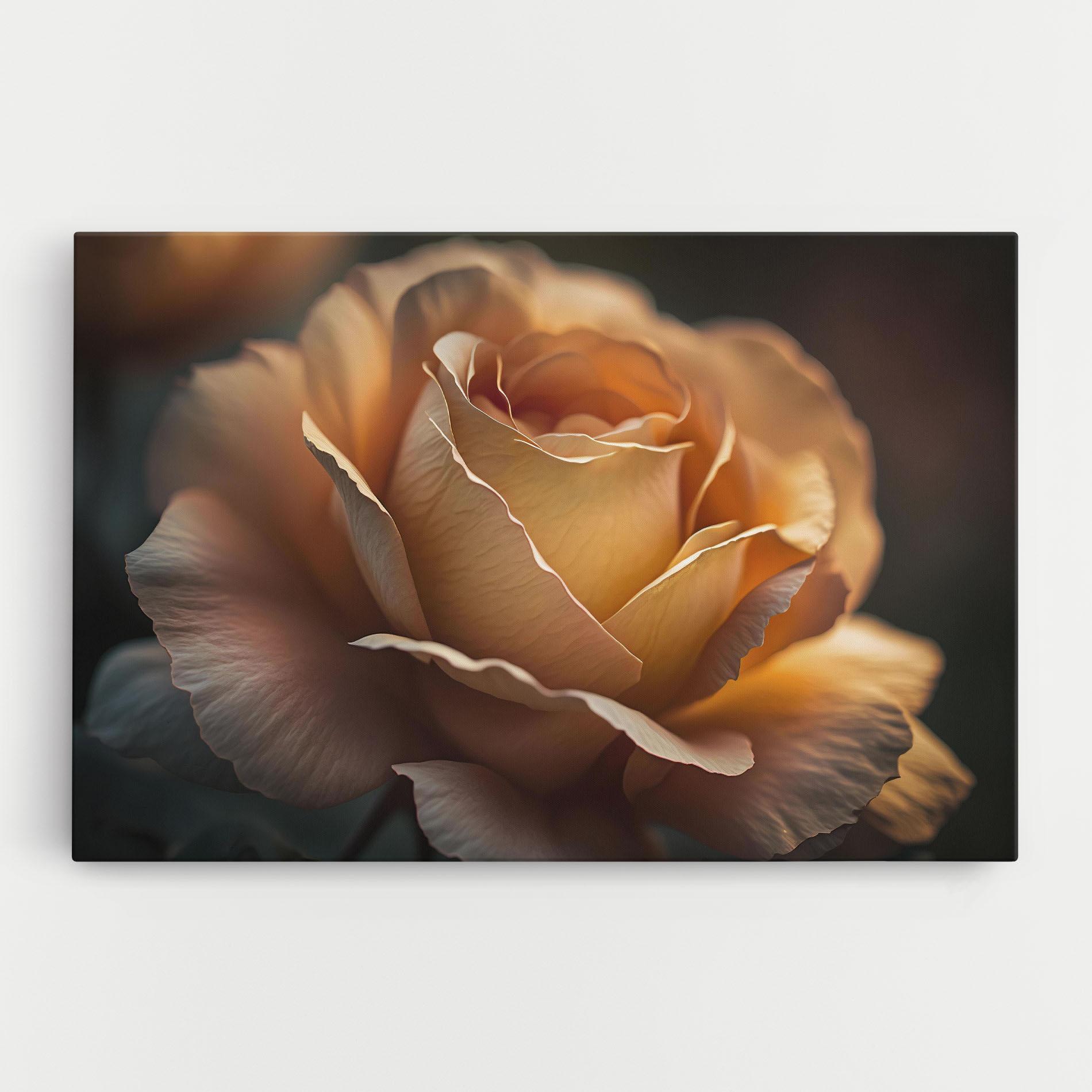 Vászonkép Light Orange Rose Close Up mockup 0