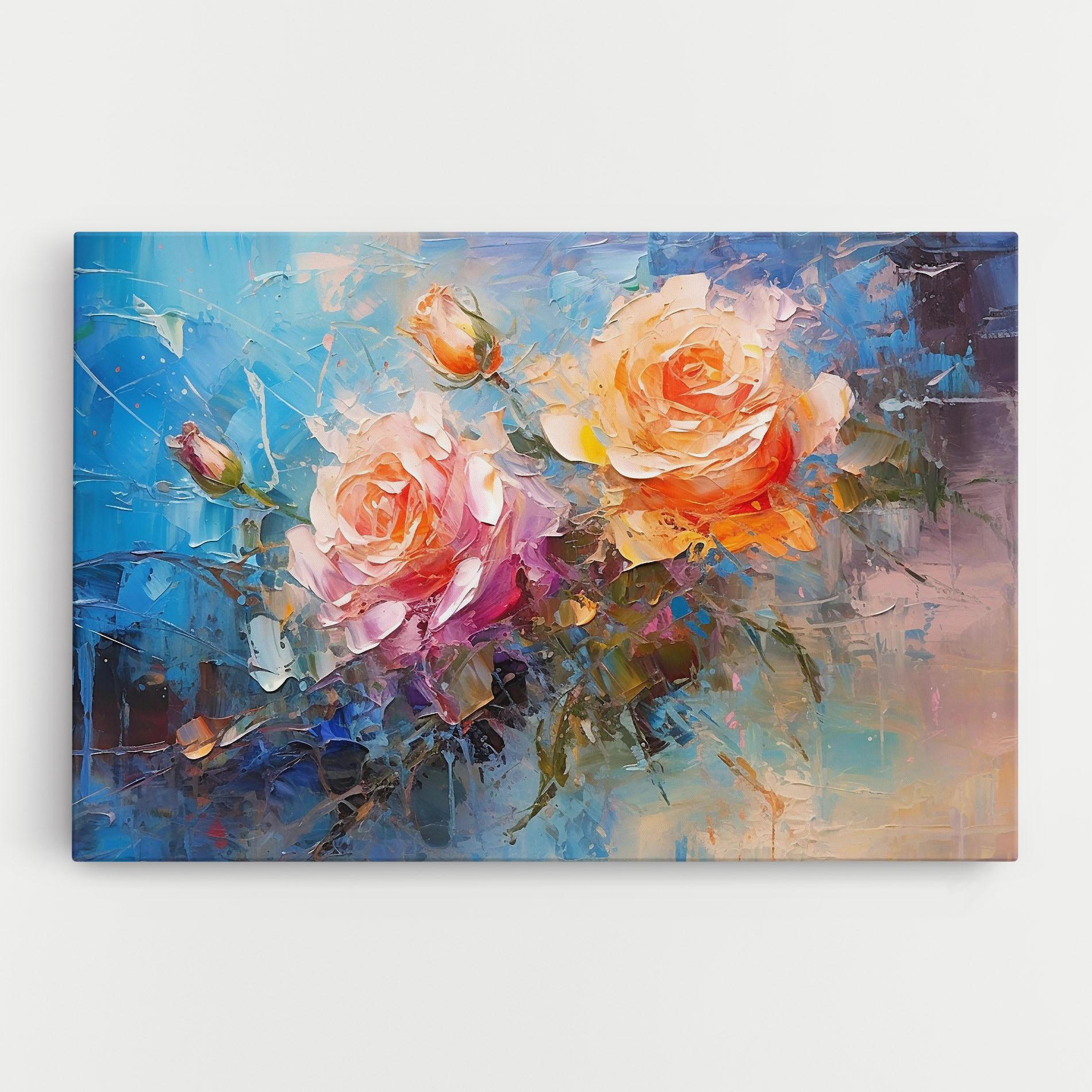 Vászonkép Light Orange Rose Painting mockup 0