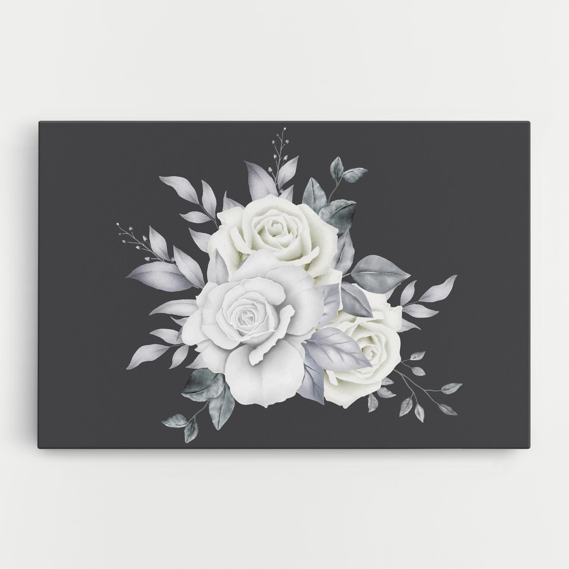 Vászonkép White Grey Rose mockup 0
