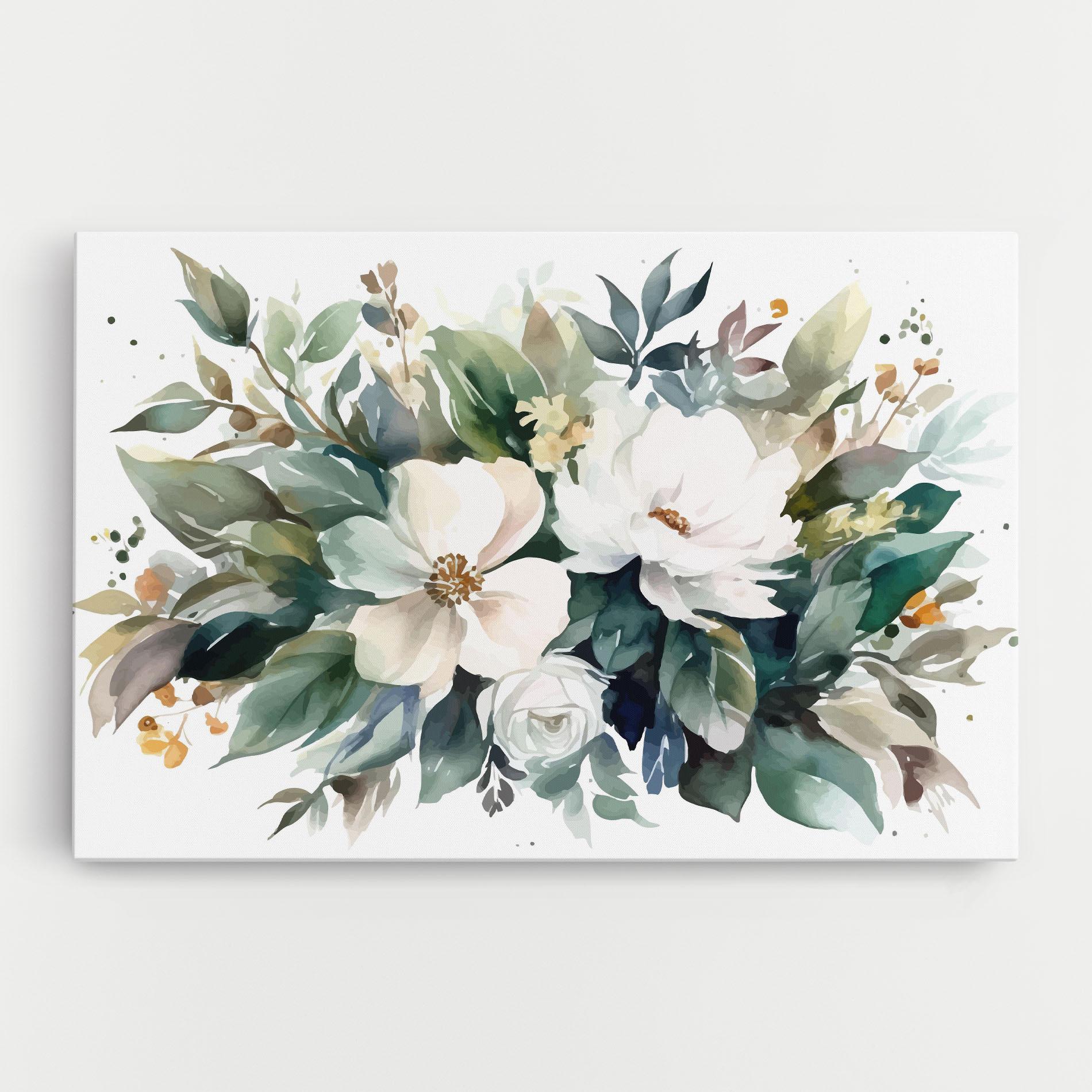 Vászonkép White Rose Paint mockup 0