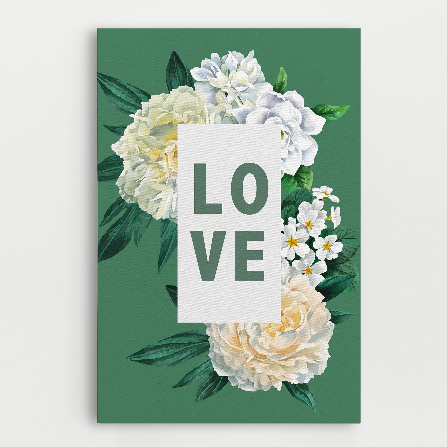 Vászonkép Love Green Rose mockup 0