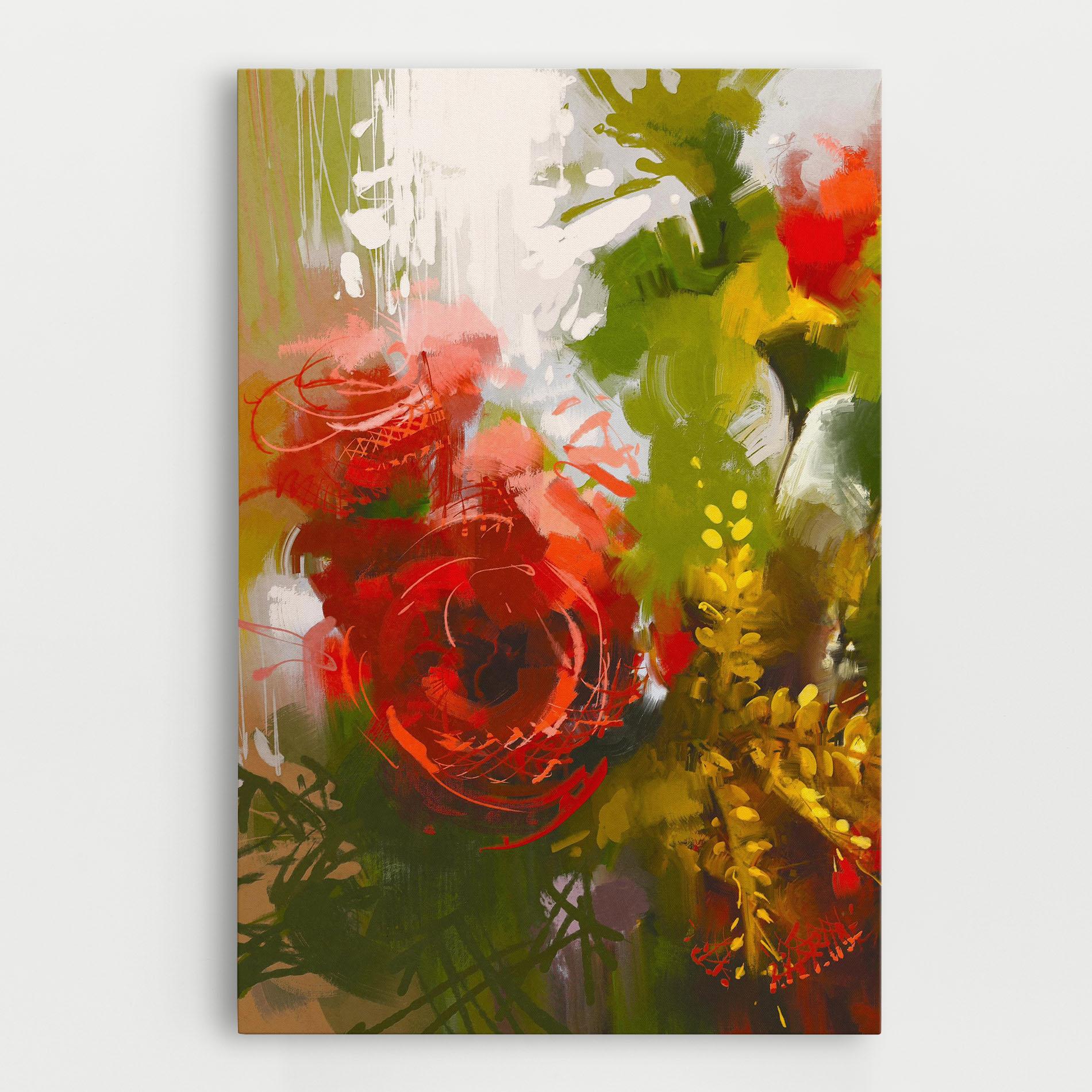 Vászonkép Red Rose Painting mockup 0