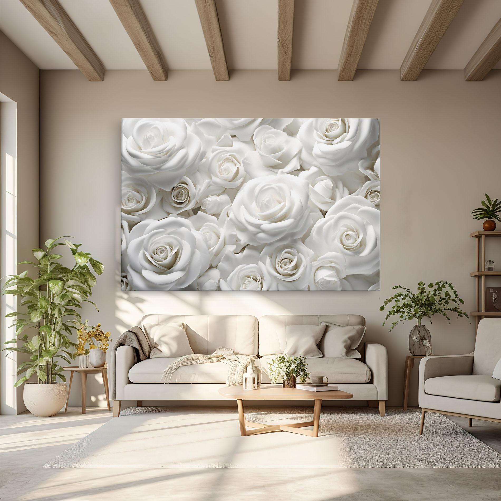 Vászonkép 3d White Roses mockup 6