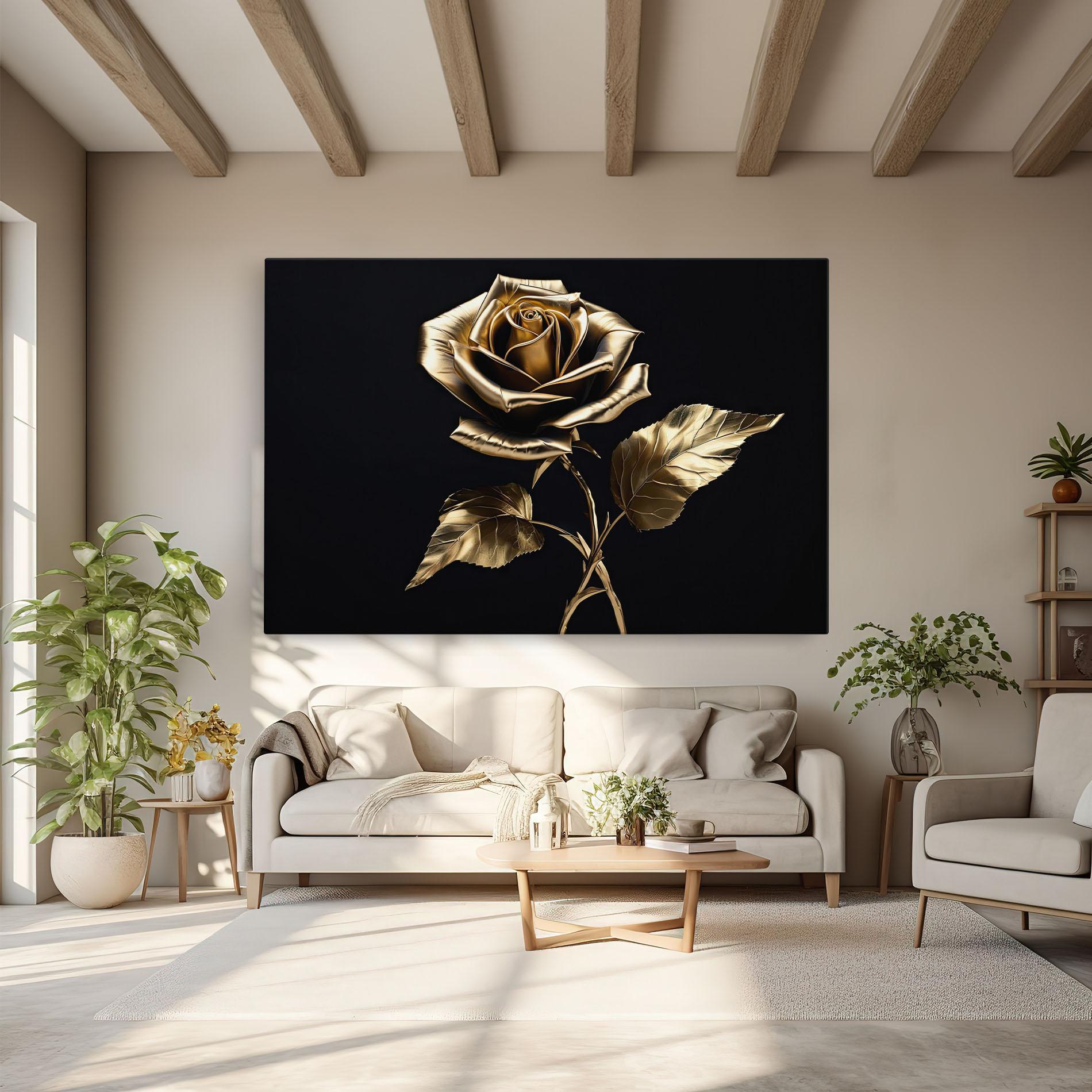 Vászonkép Beautiful Golden Rose mockup 6