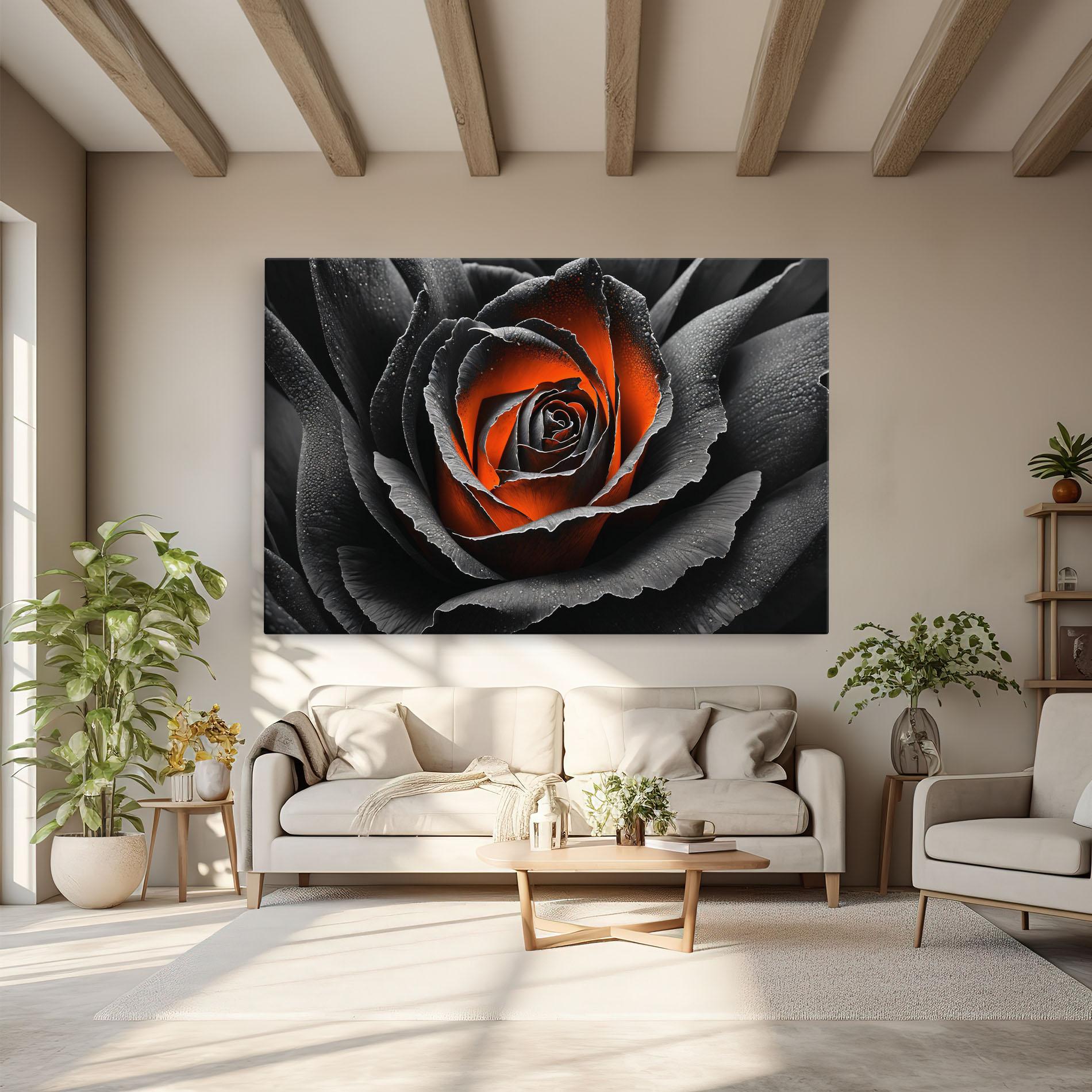 Vászonkép Grey Orange Rose mockup 6