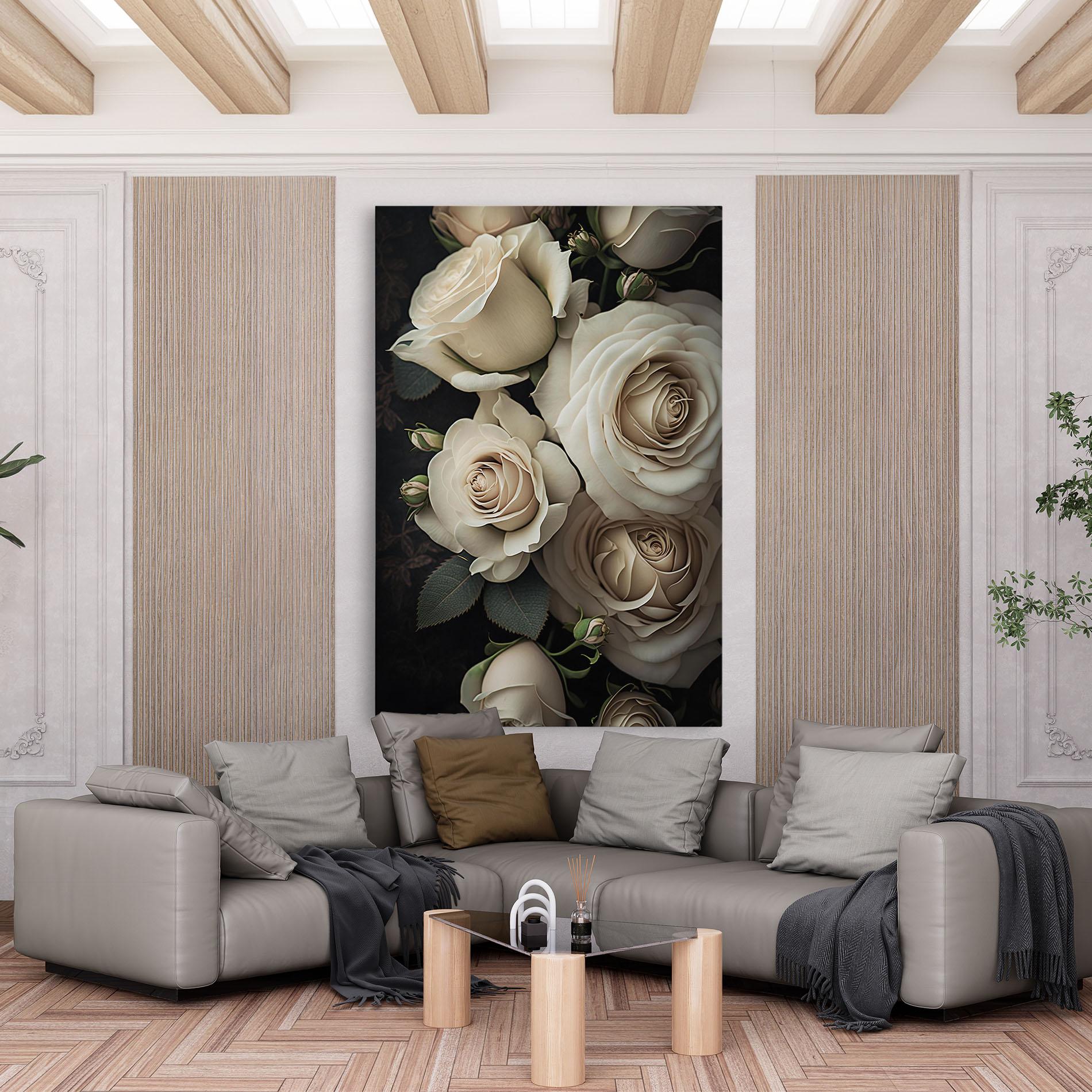 Vászonkép Cream Roses Close Up mockup 6
