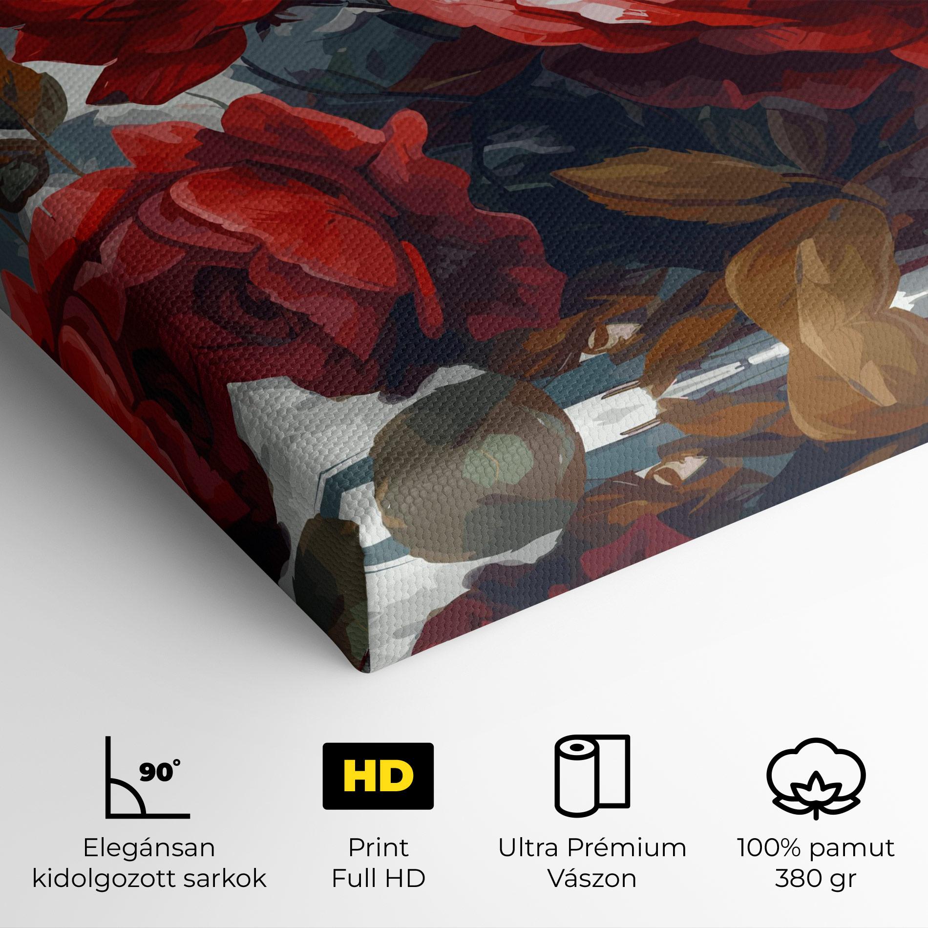 Vászonkép Beautiful Red Roses mockup 4