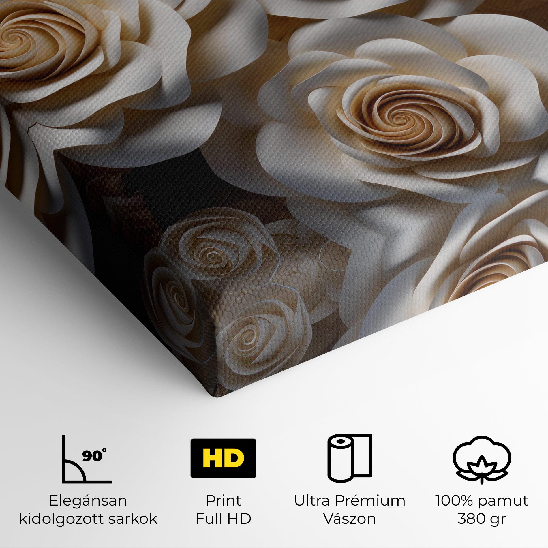 Vászonkép Cream Roses Wall mockup 4