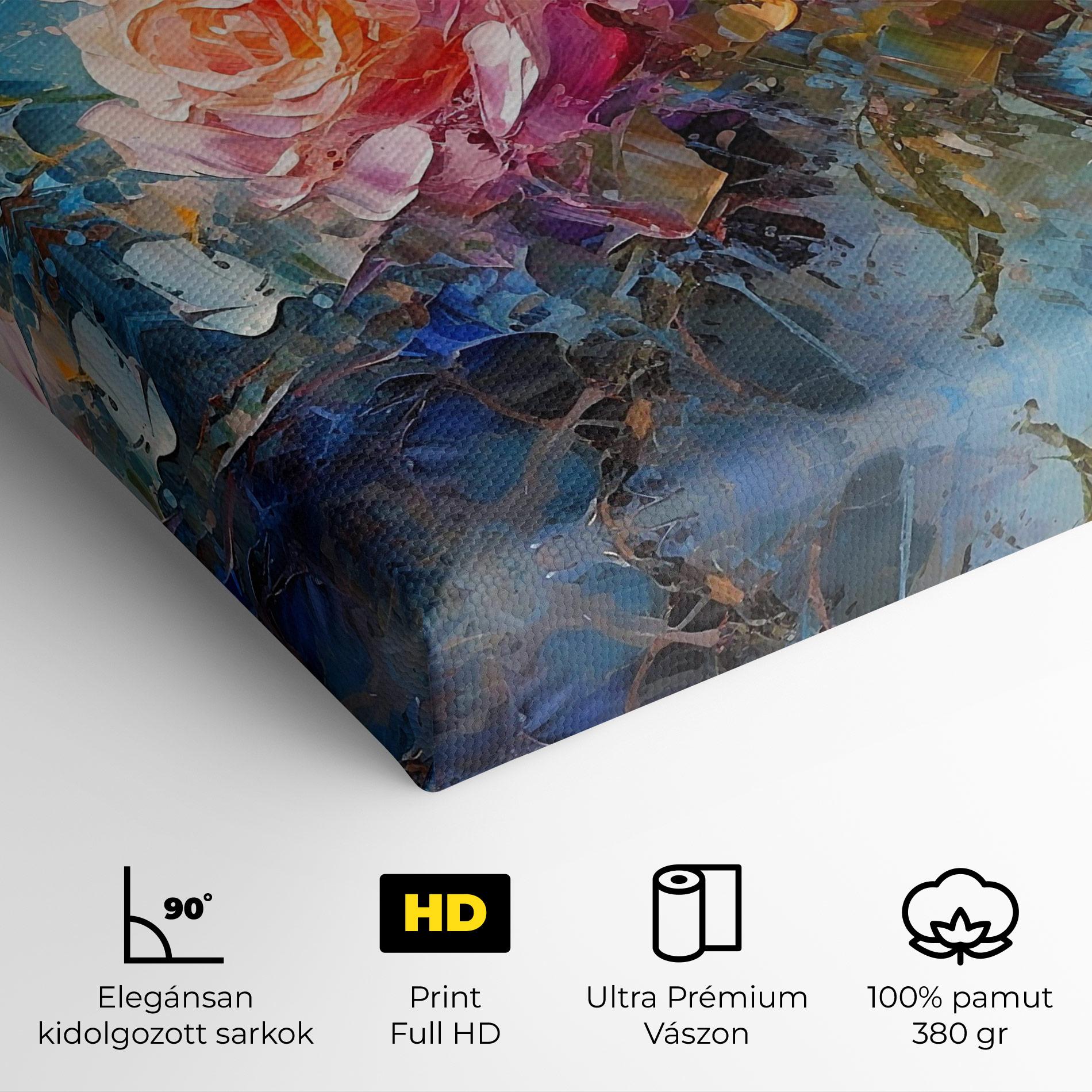 Vászonkép Light Orange Rose Painting mockup 4
