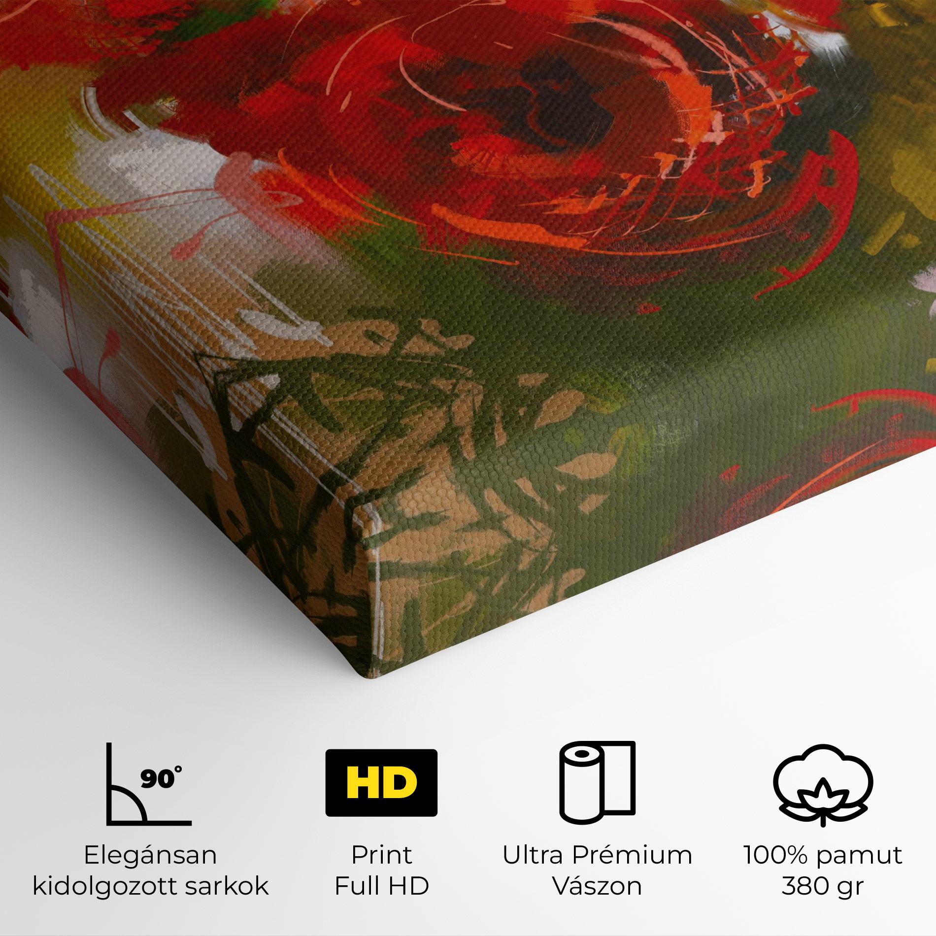 Vászonkép Red Rose Painting mockup 4