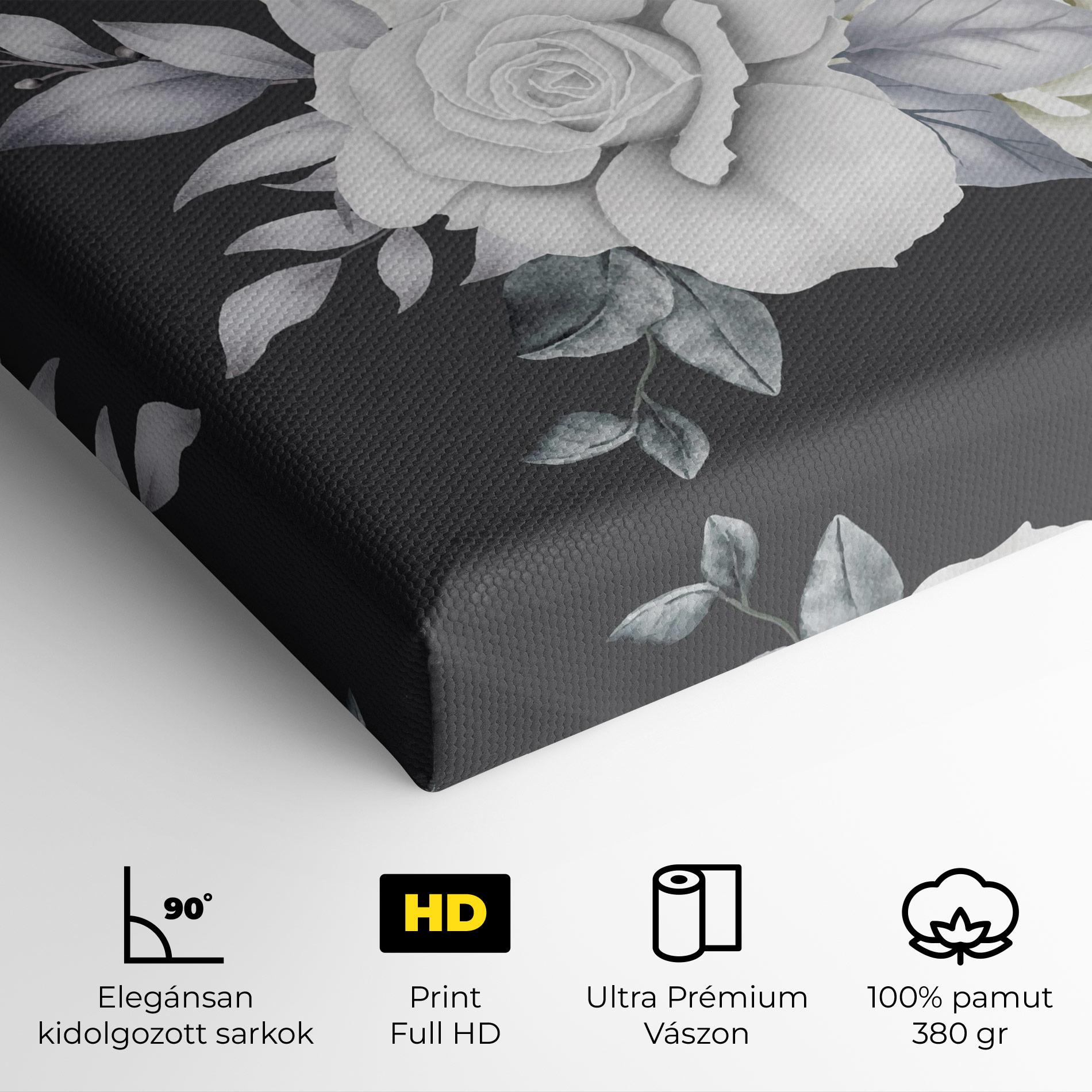 Vászonkép White Grey Rose mockup 4