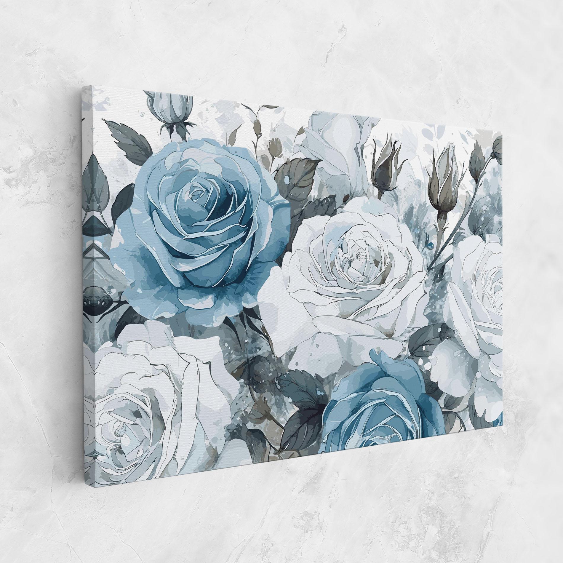Vászonkép Blue White Rose mockup 1