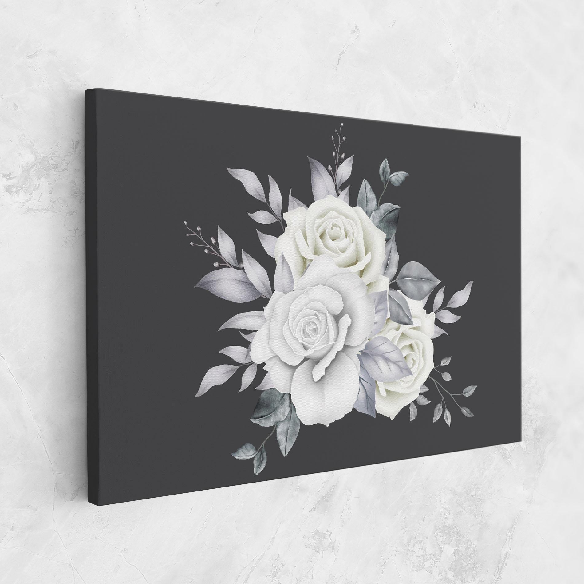 Vászonkép White Grey Rose mockup 1