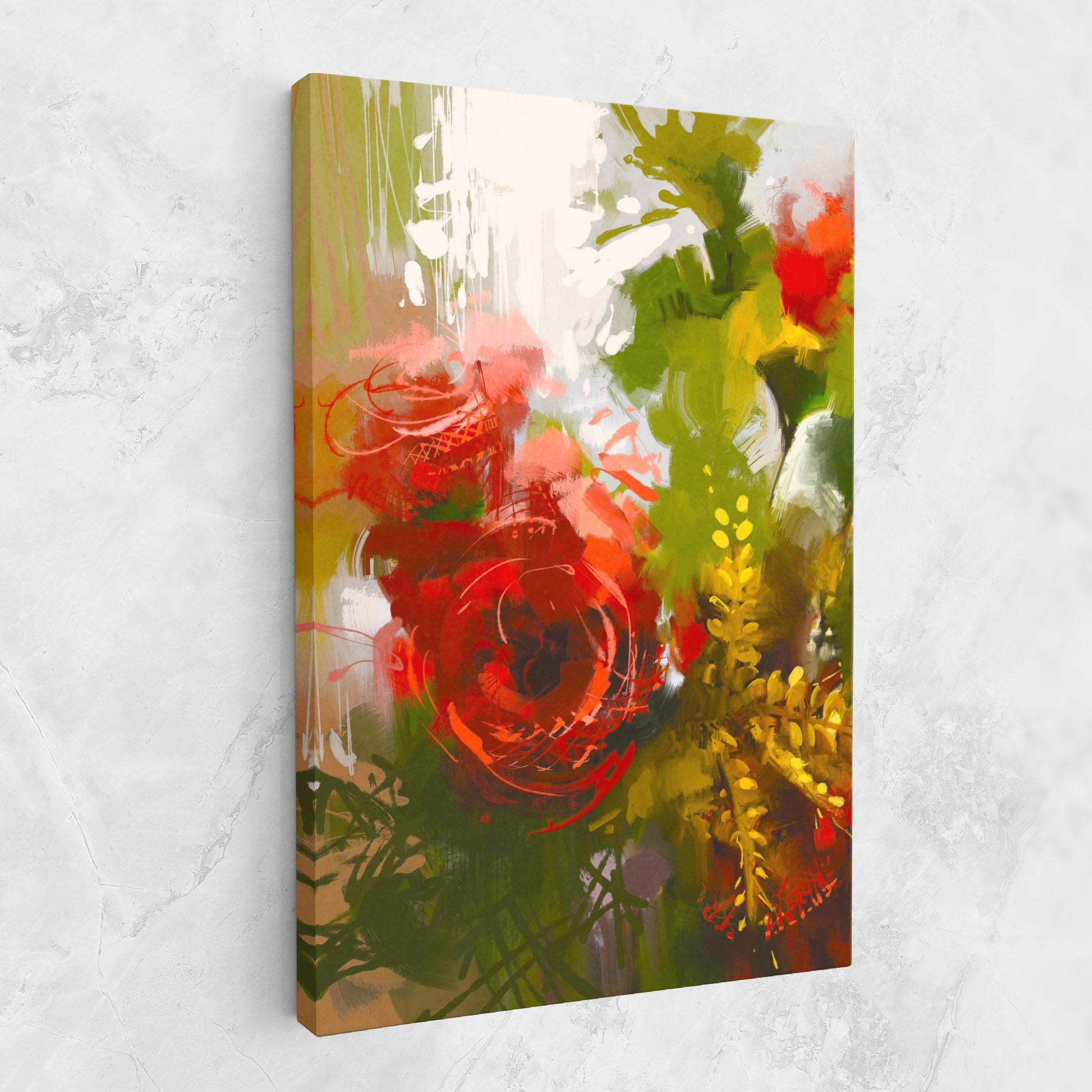 Vászonkép Red Rose Painting mockup 1
