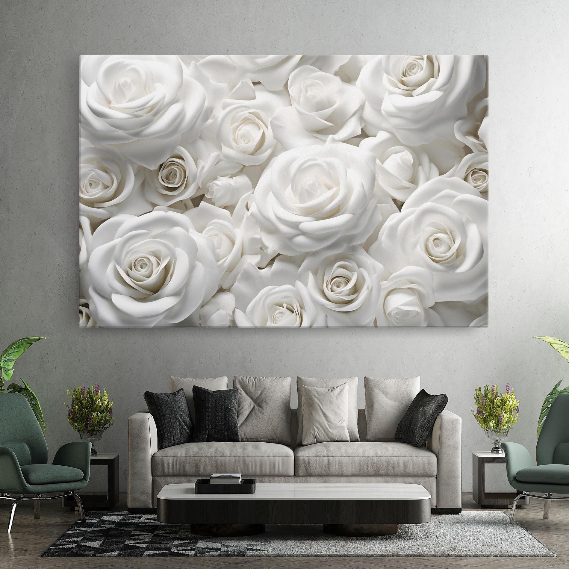 Vászonkép 3d White Roses mockup 7