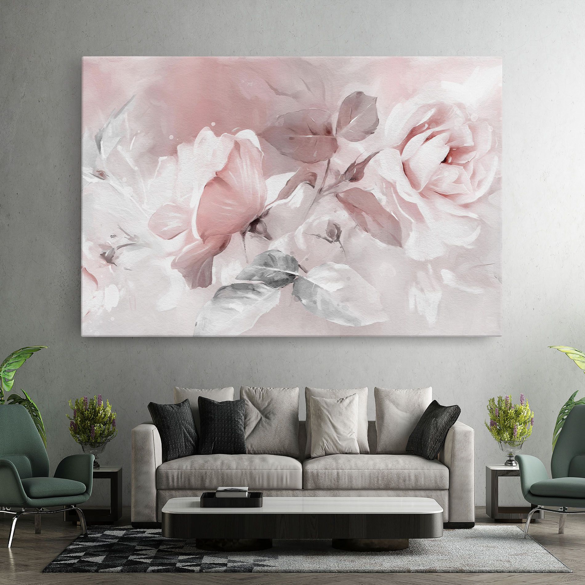 Abstract Pink Flowers mockup 7