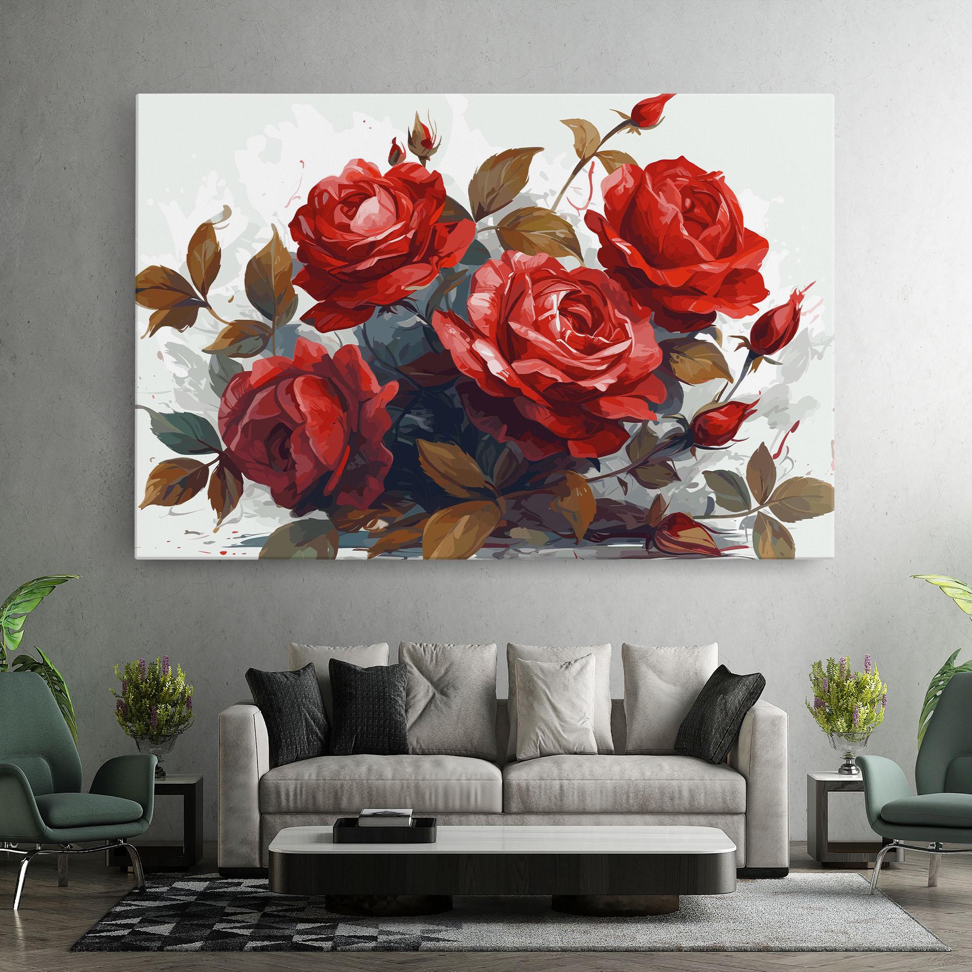 Vászonkép Beautiful Red Roses mockup 7