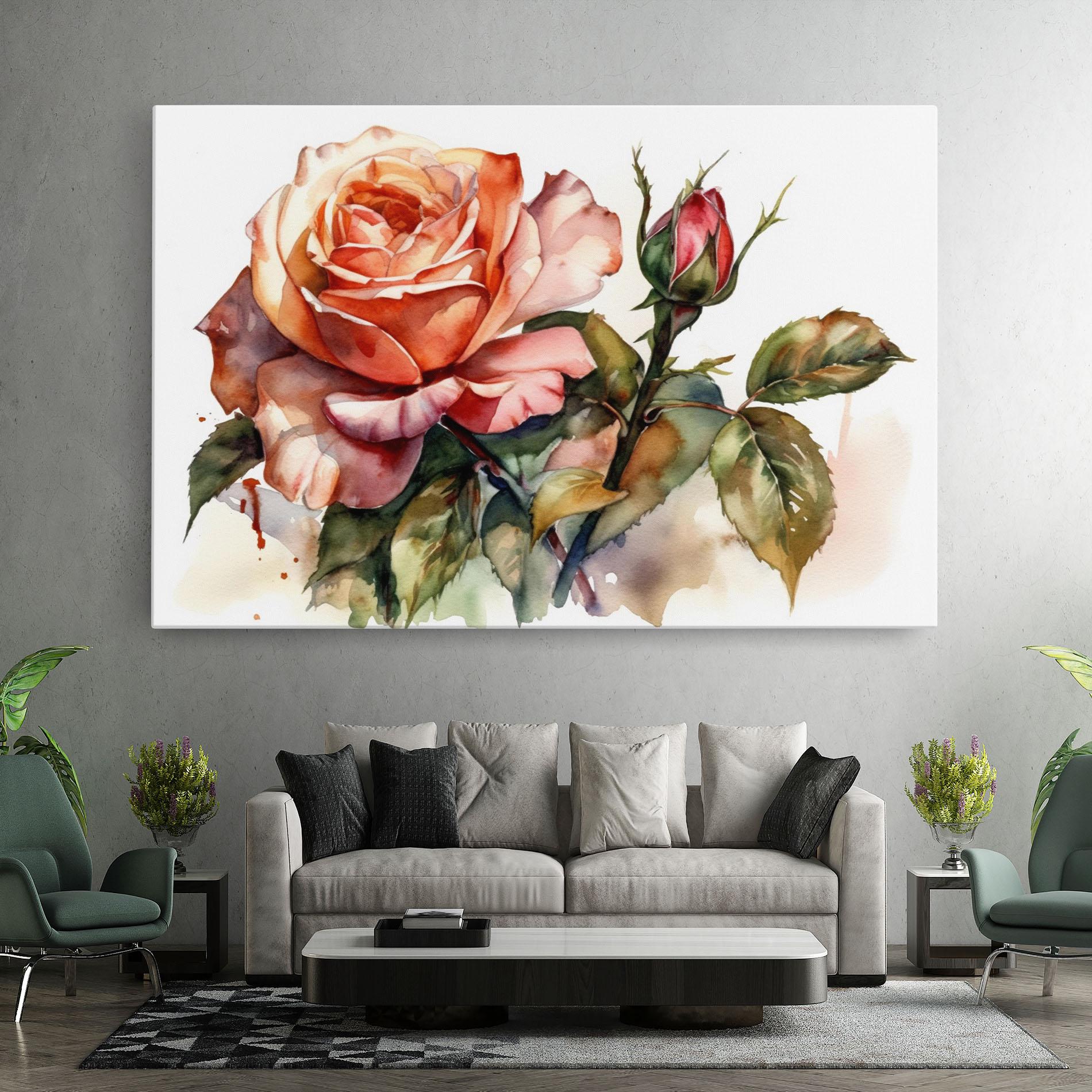 Vászonkép Big Rose Painted mockup 7