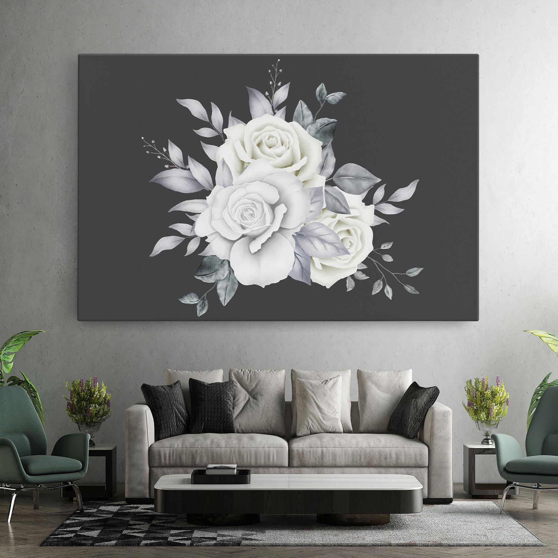 Vászonkép White Grey Rose mockup 7