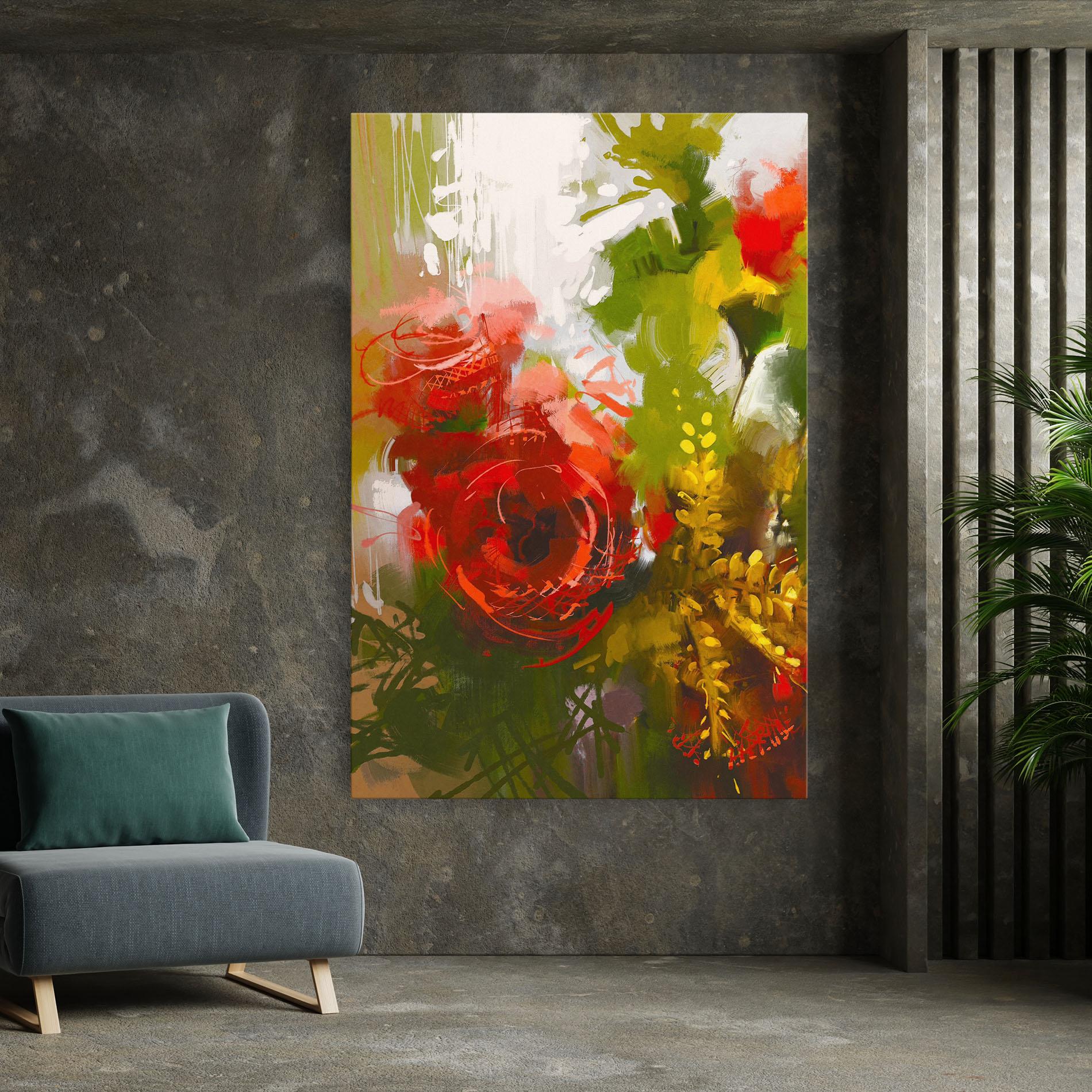 Vászonkép Red Rose Painting mockup 7