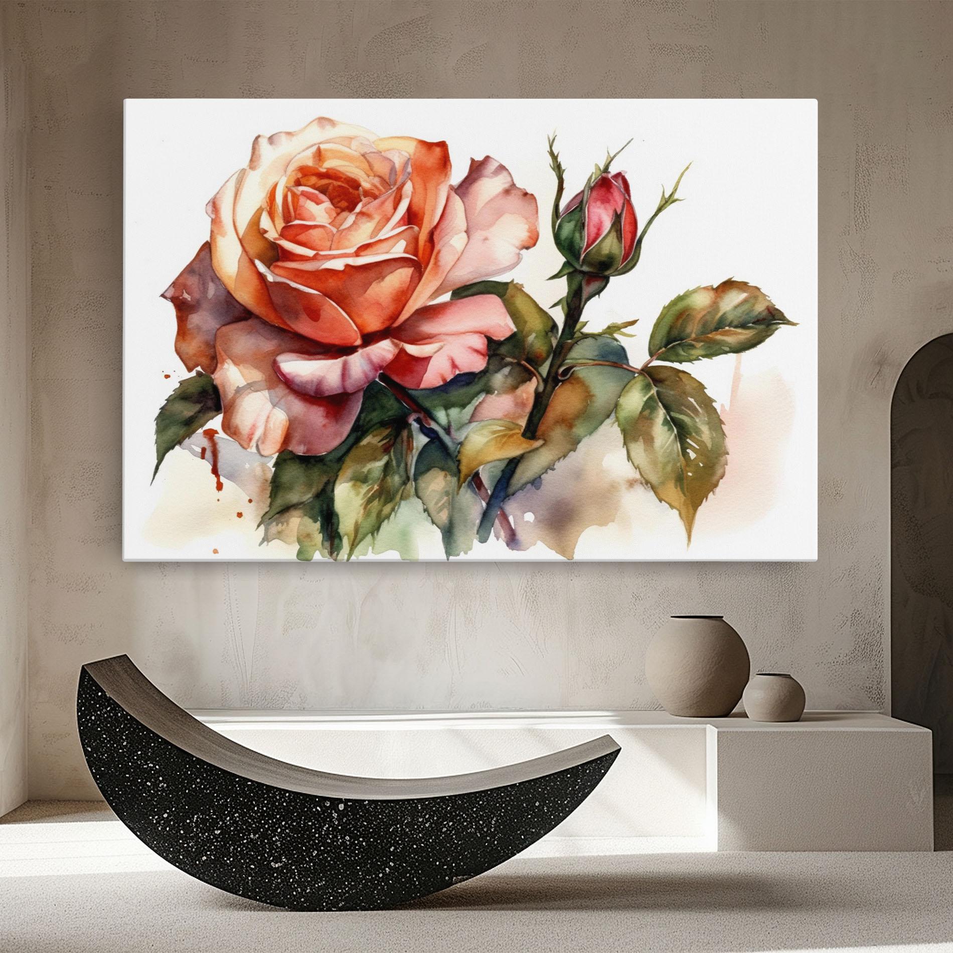 Vászonkép Big Rose Painted mockup 8