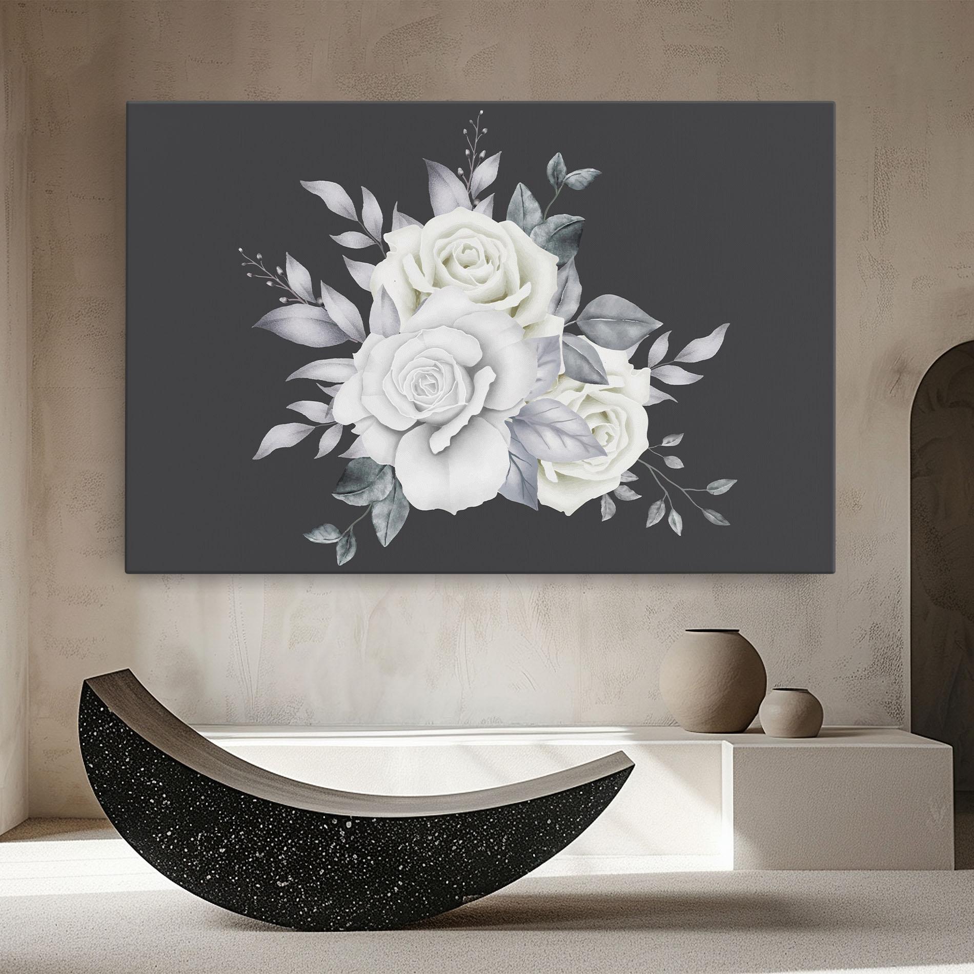Vászonkép White Grey Rose mockup 8