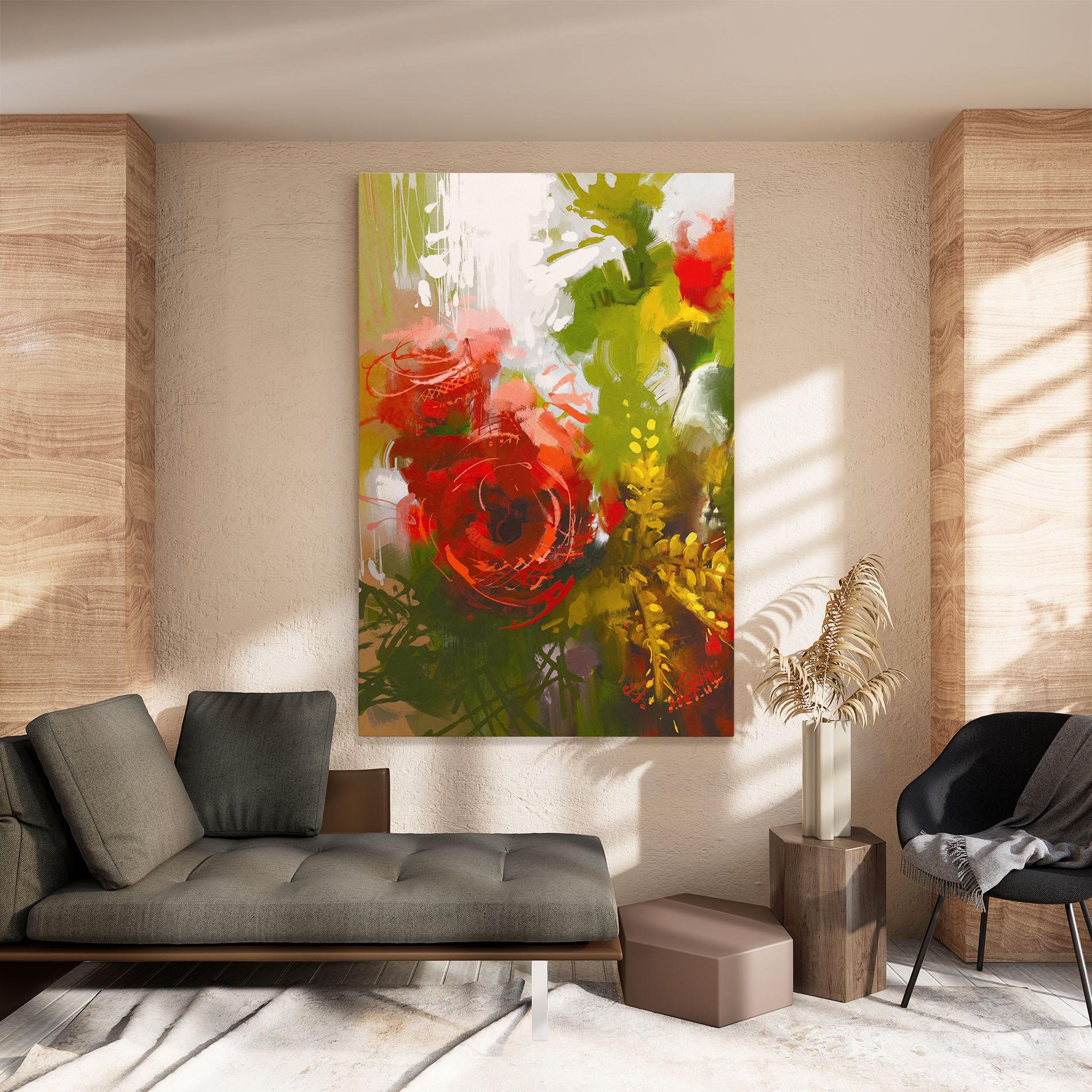 Vászonkép Red Rose Painting mockup 8