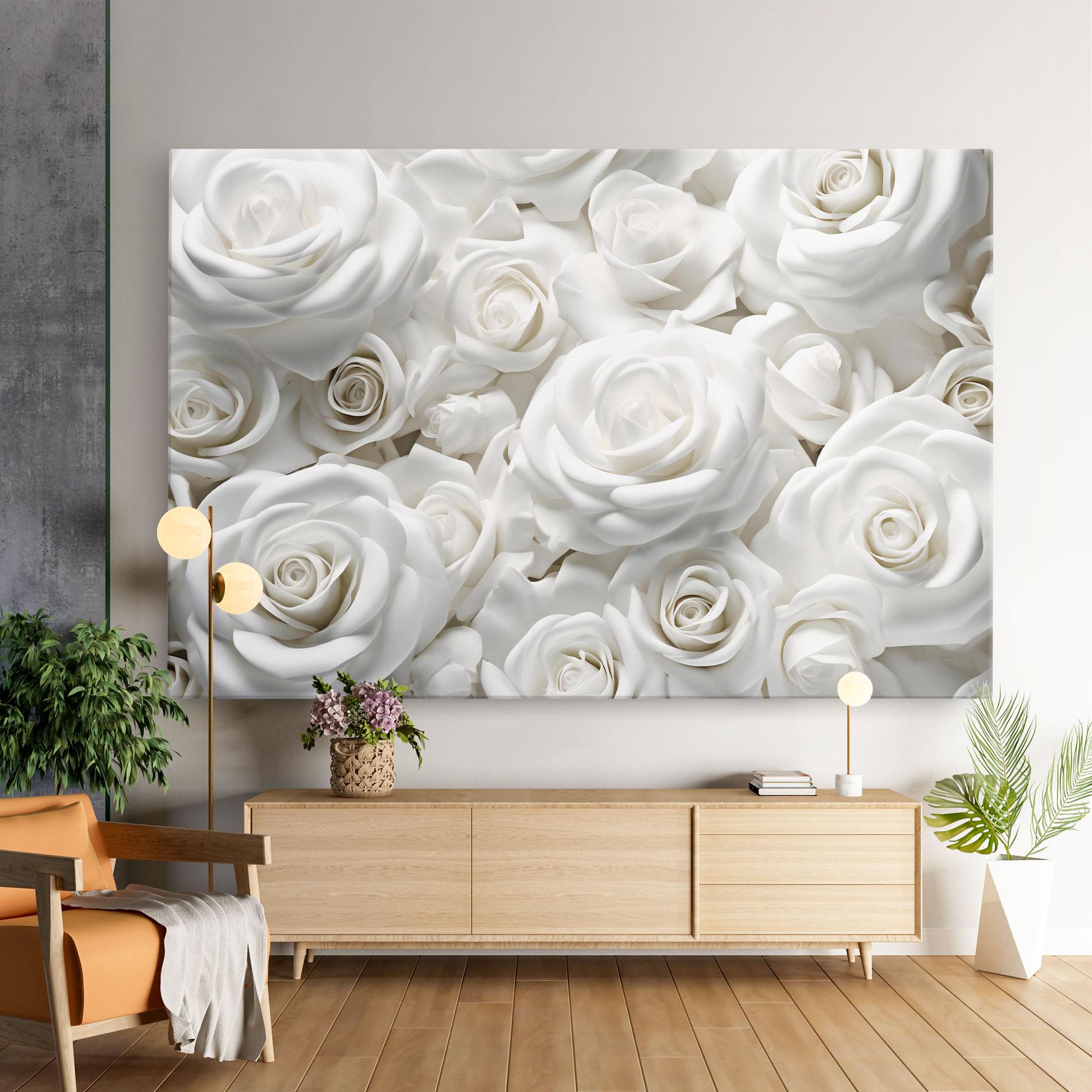 Vászonkép 3d White Roses mockup 9