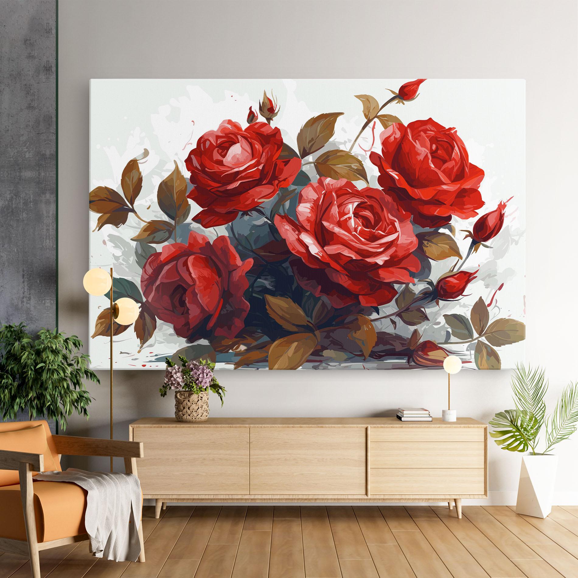 Vászonkép Beautiful Red Roses mockup 9