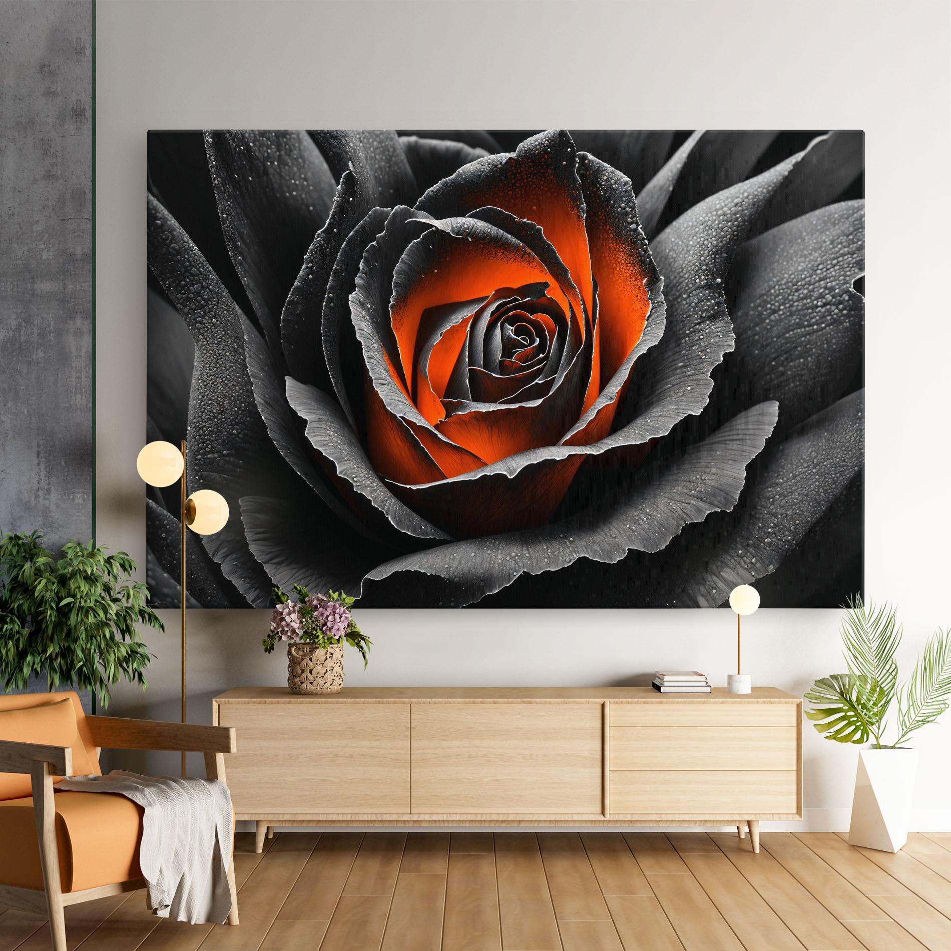 Vászonkép Grey Orange Rose mockup 9