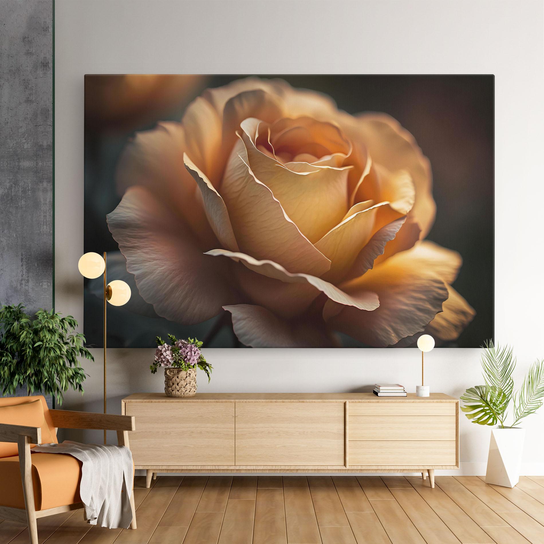 Vászonkép Light Orange Rose Close Up mockup 9